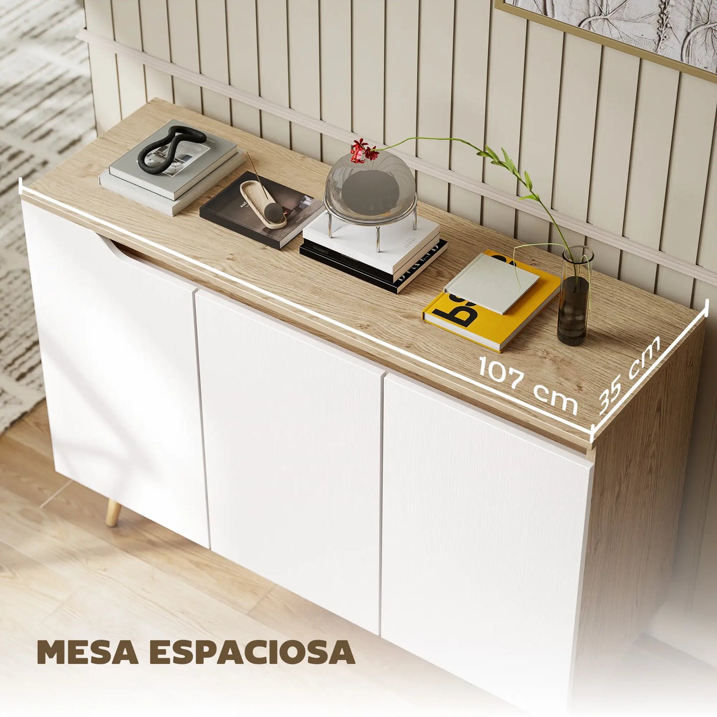 🪑 Aparador de Salón STORAGE SIDEBOARD – 3 Puertas 107 cm