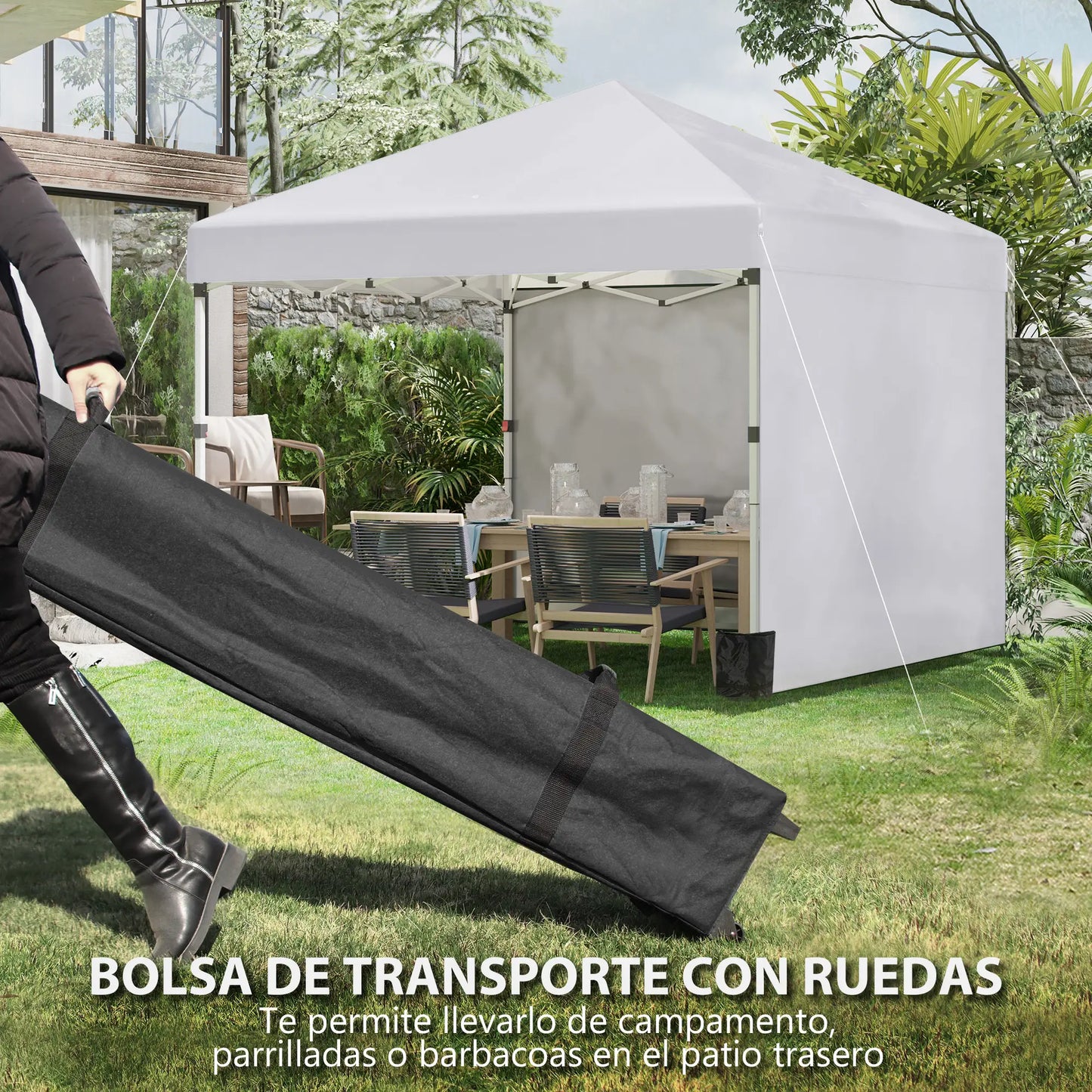 ⛺ CARPA PLEGABLE “EVENTIA” 3x3m – POP-UP, AJUSTABLE Y PORTÁTIL