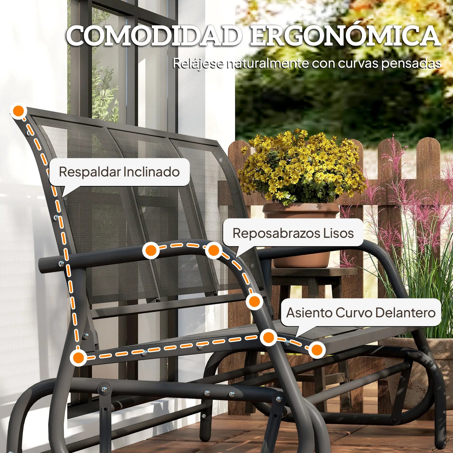 🌿 Mecedora de Jardín RELAX SWING XL 3 Plazas