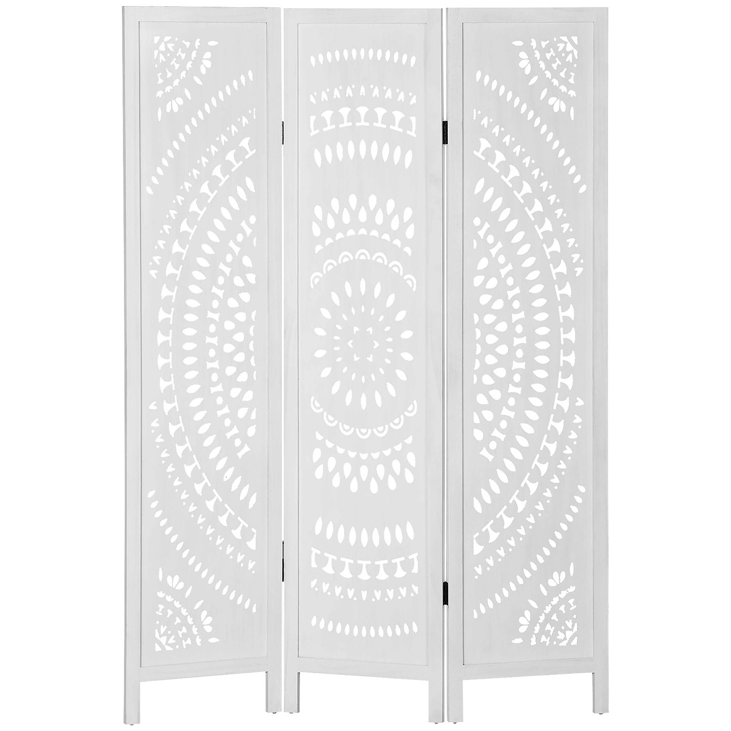 🚪 BIOMBO PLEGABLE DE MADERA 3 PANELES 120 × 170 CM – DISEÑO TALLADO, PRIVACIDAD Y ELEGANCIA