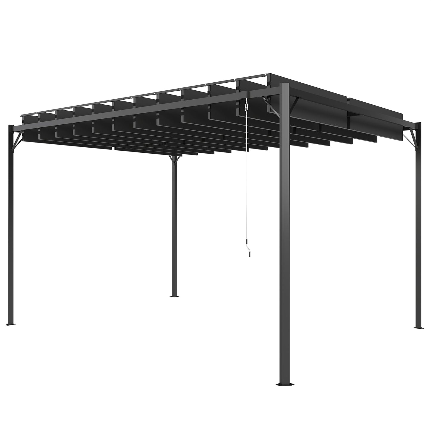 🌑 Pérgola VENTO 3x4 m Techo Ajustable Gris Oscuro
