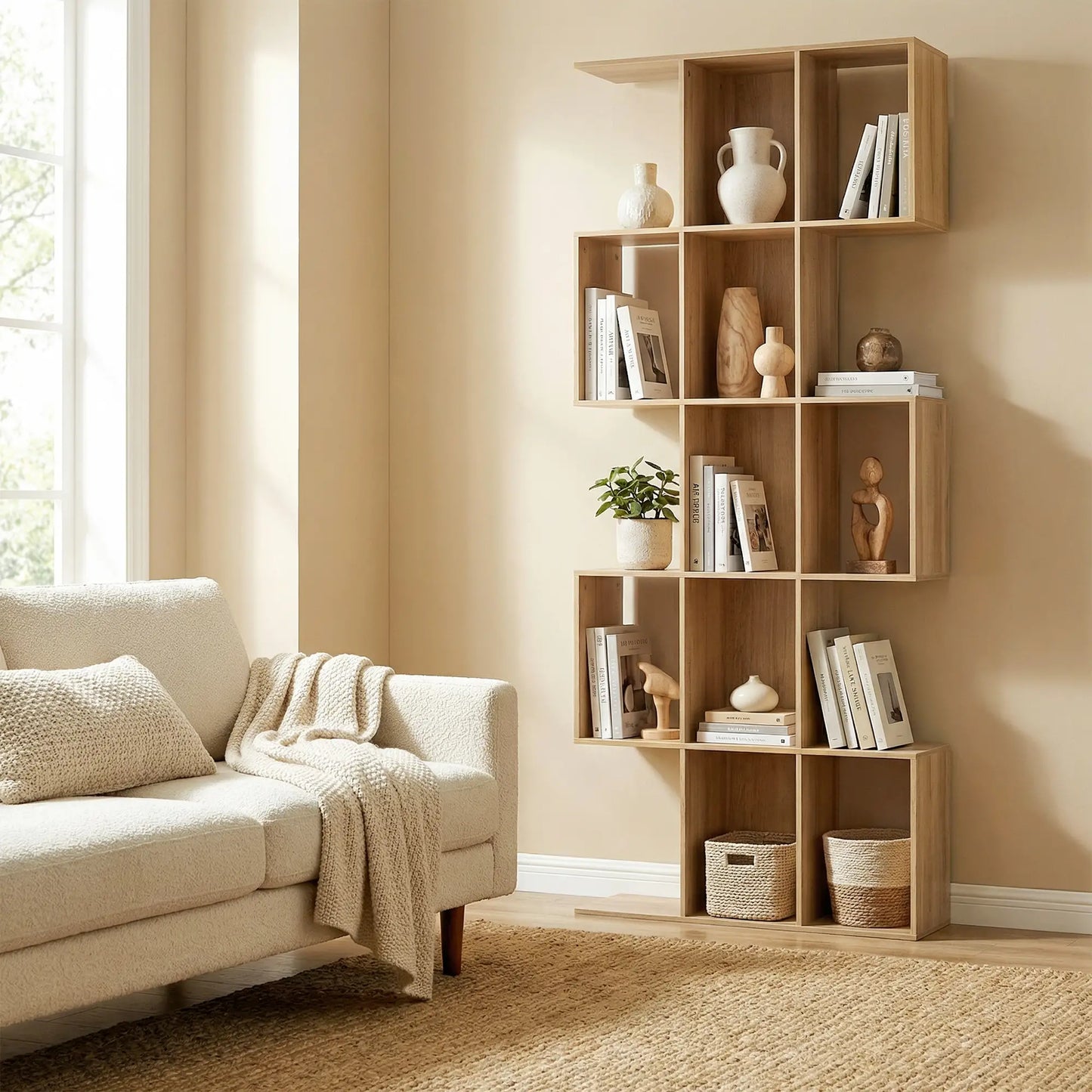 📚 Librería Modelo ZIGZAG – Diseño en S de Gran Capacidad