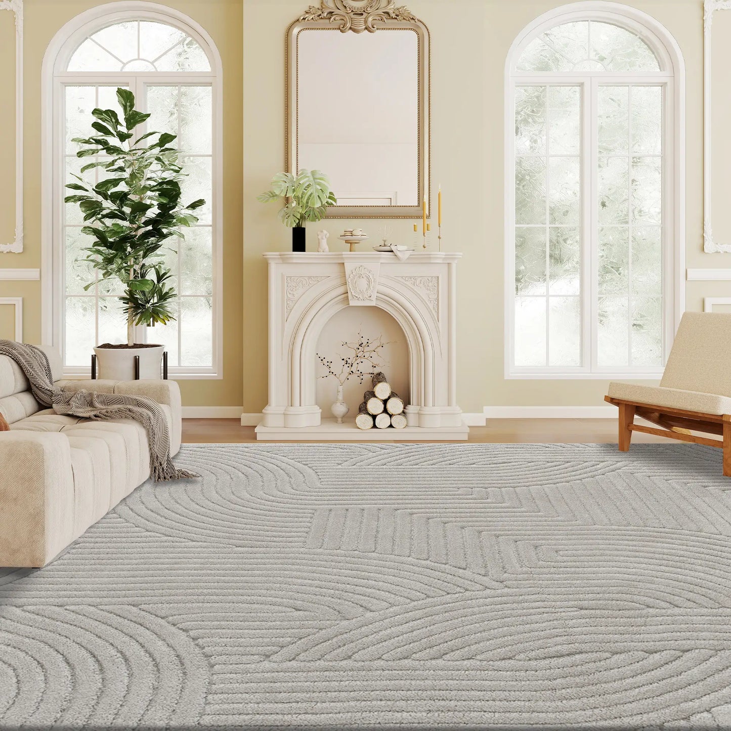 🏡 ALFOMBRA DE SALÓN 230 × 160 CM – DISEÑO MODERNO, PELO CORTO Y BASE ANTIDESLIZANTE