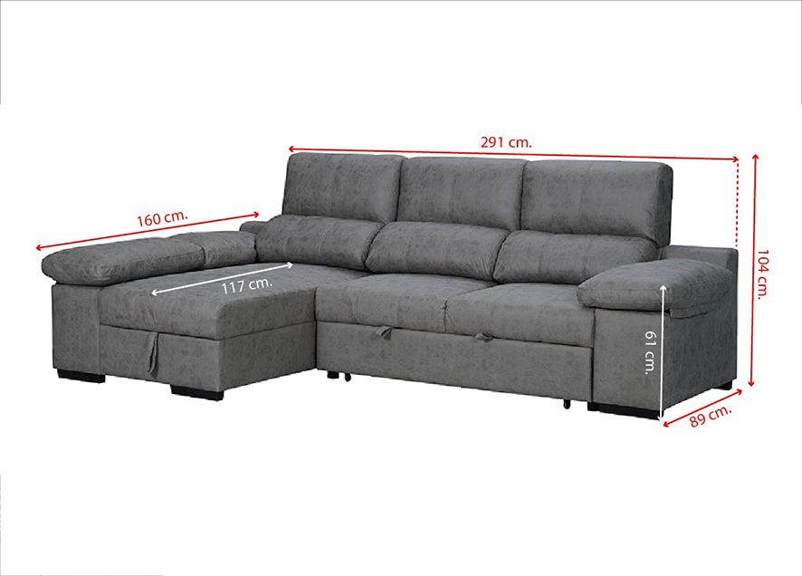 🛋️ CHAISE LONGUE CAMA “HUESCA REVERSIBLE” – ESPACIO, CONFORT Y VERSATILIDAD TOTAL