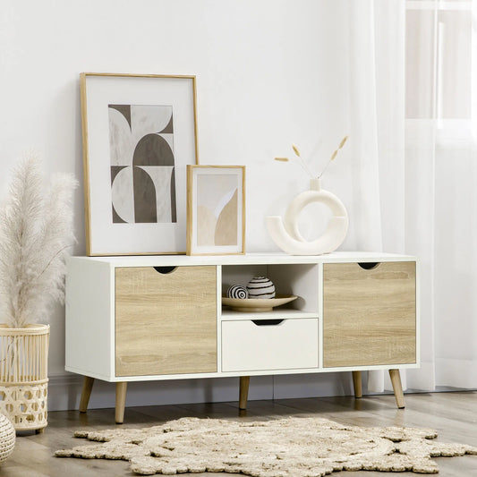 📺 MUEBLE TV “NORDIC BOX 110” – 2 PUERTAS + CAJÓN + HUECO ABIERTO · HASTA 50" · 2 COLORES