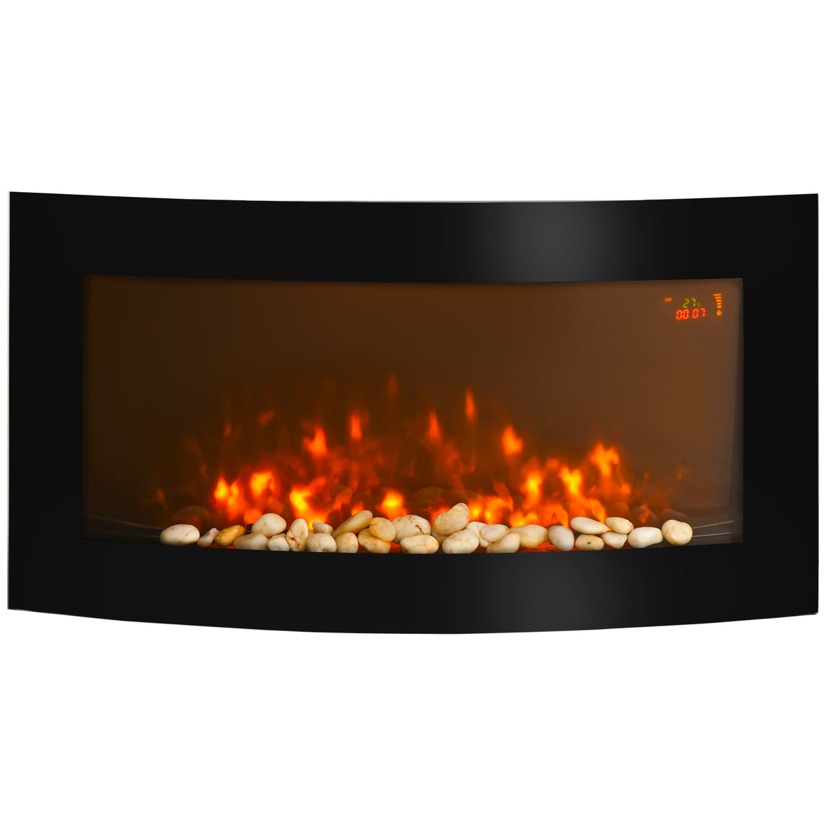 🔥 CHIMENEA ELÉCTRICA WALL FLAME 90 – DE PARED NEGRA CON LED MULTICOLOR Y MANDO A DISTANCIA