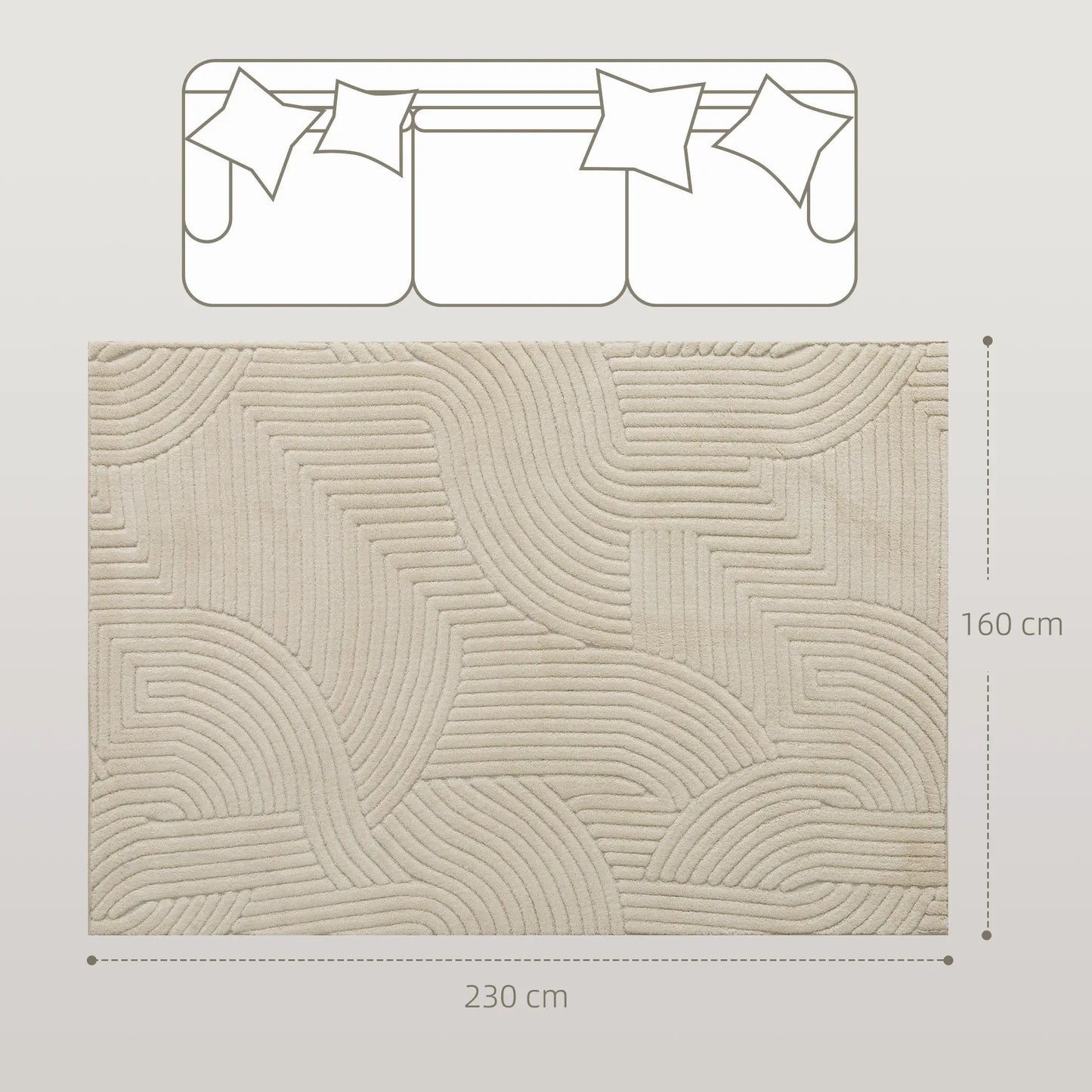 🏡 ALFOMBRA DE SALÓN 230 × 160 CM – DISEÑO MODERNO, SUAVIDAD Y CONFORT PARA TU HOGAR