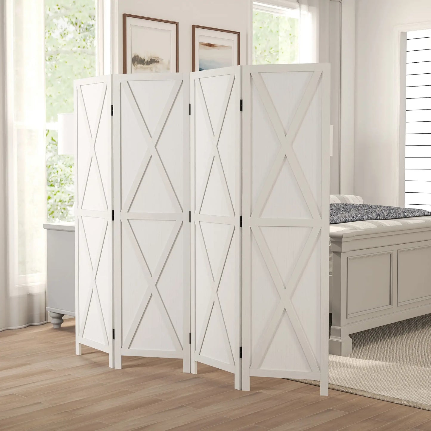 🚪 BIOMBO SEPARADOR DE AMBIENTES DE 4 PANELES 182 × 170 CM – ELEGANCIA, PRIVACIDAD Y FUNCIONALIDAD