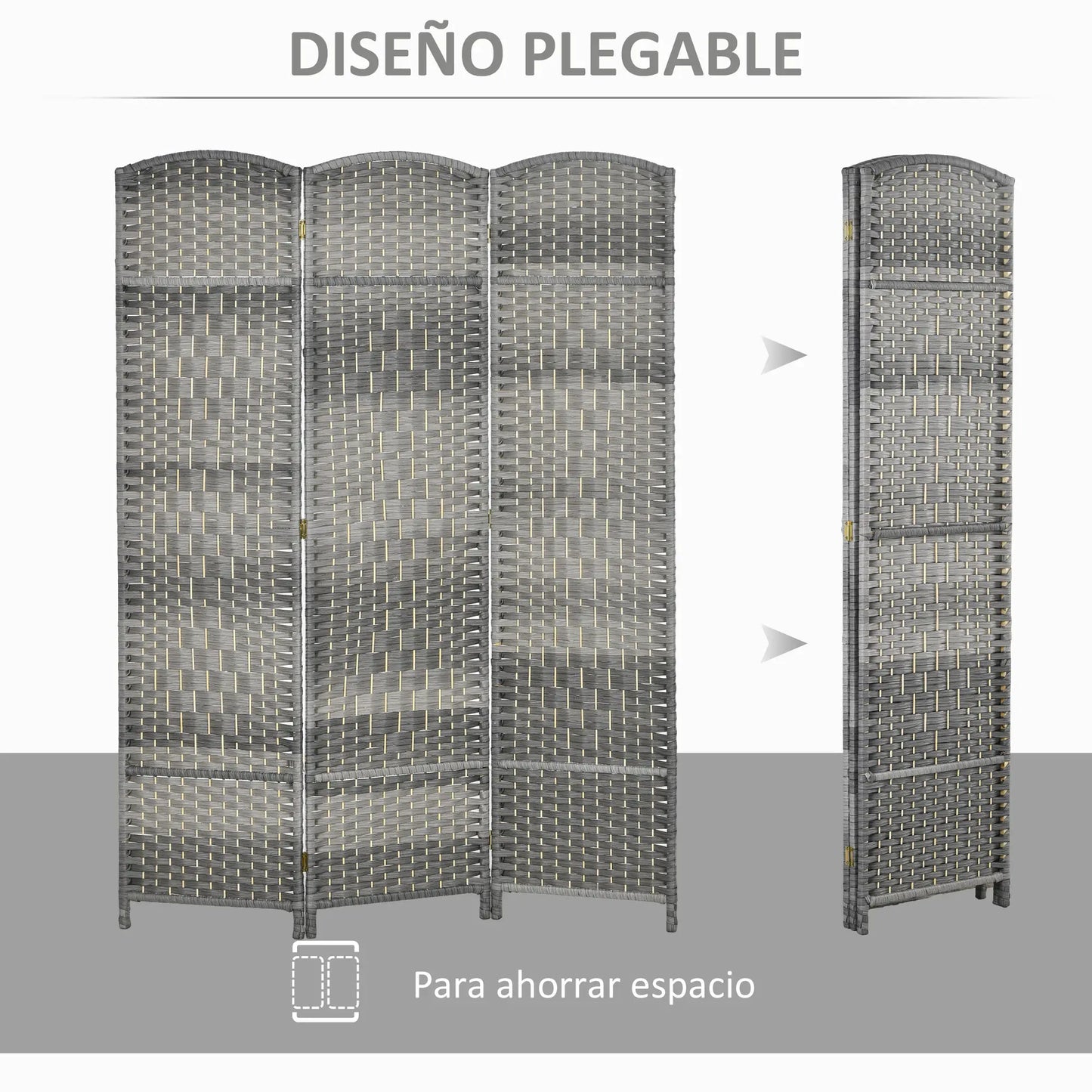 🚪 BIOMBO SEPARADOR DE AMBIENTES PLEGABLE 3 PANELES 135x180 CM – PRIVACIDAD Y ESTILO PARA TU HOGAR