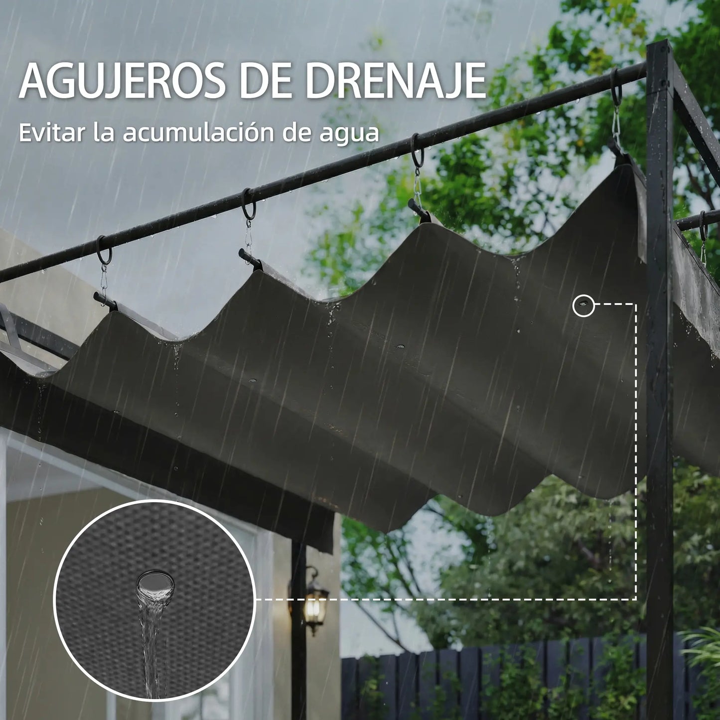 🌿 PÉRGOLA DE PARED “URBANOVA” 3x3m – TECHO RETRÁCTIL Y DISEÑO MODERNO