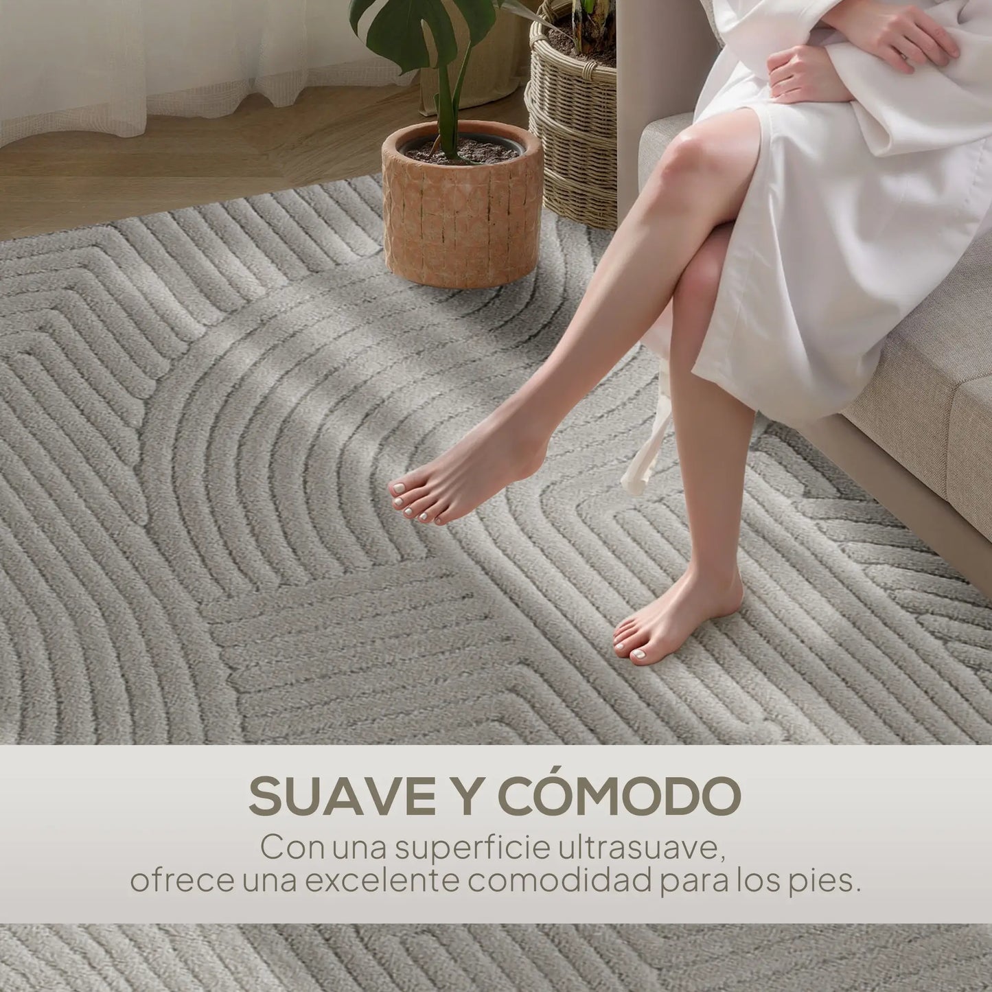 🏡 ALFOMBRA DE SALÓN 230 × 160 CM – DISEÑO MODERNO, PELO CORTO Y BASE ANTIDESLIZANTE