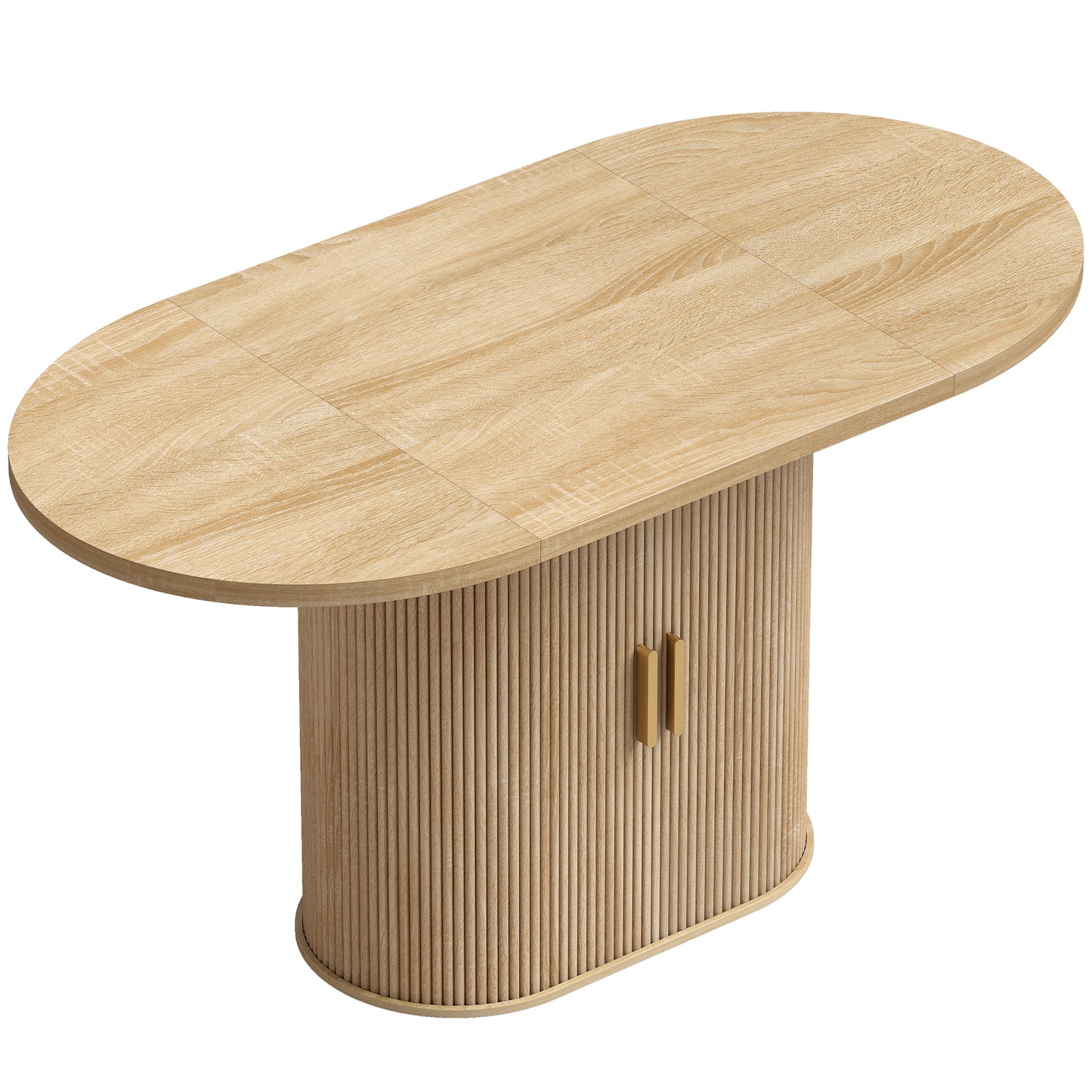 🍽️ MESA DE COMEDOR OVALADA ROBLE 140 CM – CON ALMACENAJE INTEGRADO Y ESTILO FARMHOUSE