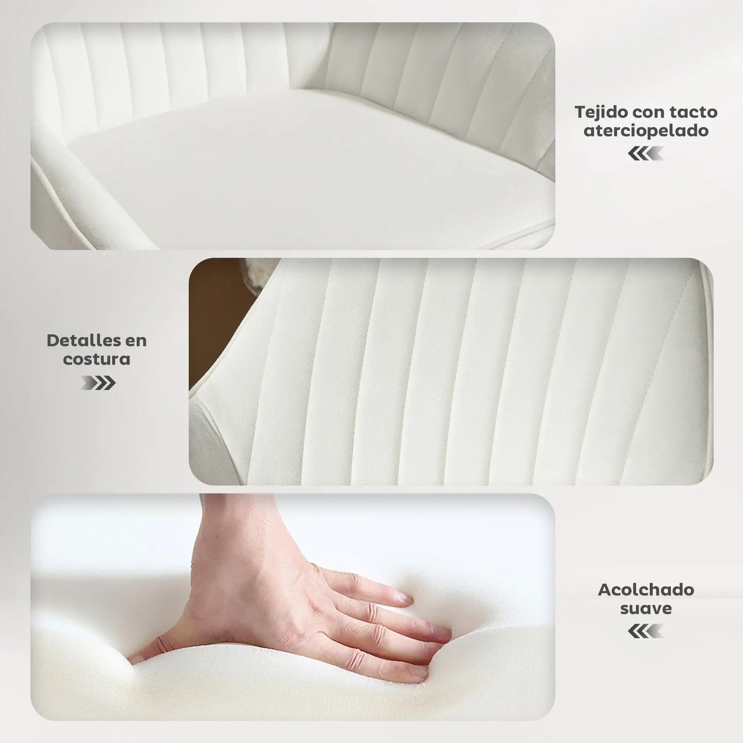 🪑 Juego de 2 Taburetes de Bar Giratorios en Terciopelo Crema – Altura Regulable, Respaldo, Reposabrazos y Reposapiés