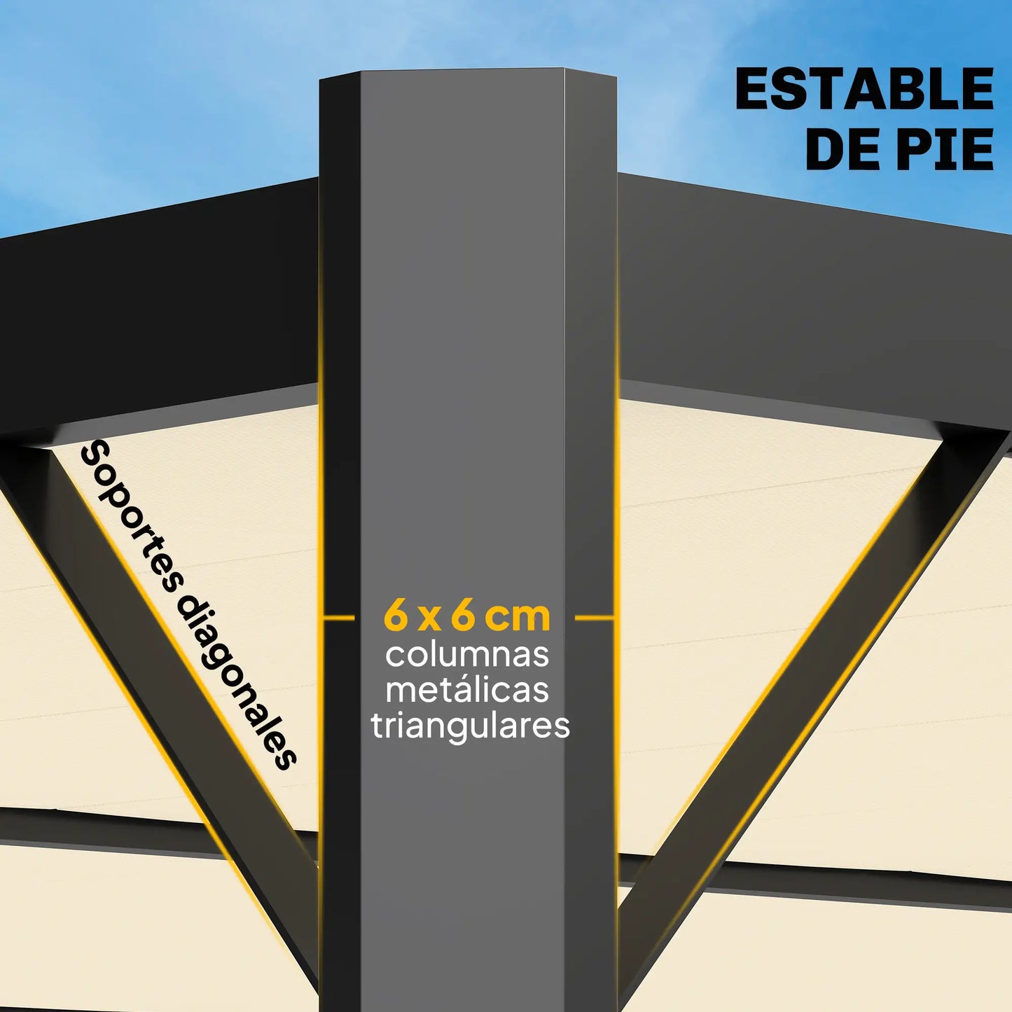 🌿 Pérgola VENTO 3x4 m Techo Ajustable Crema