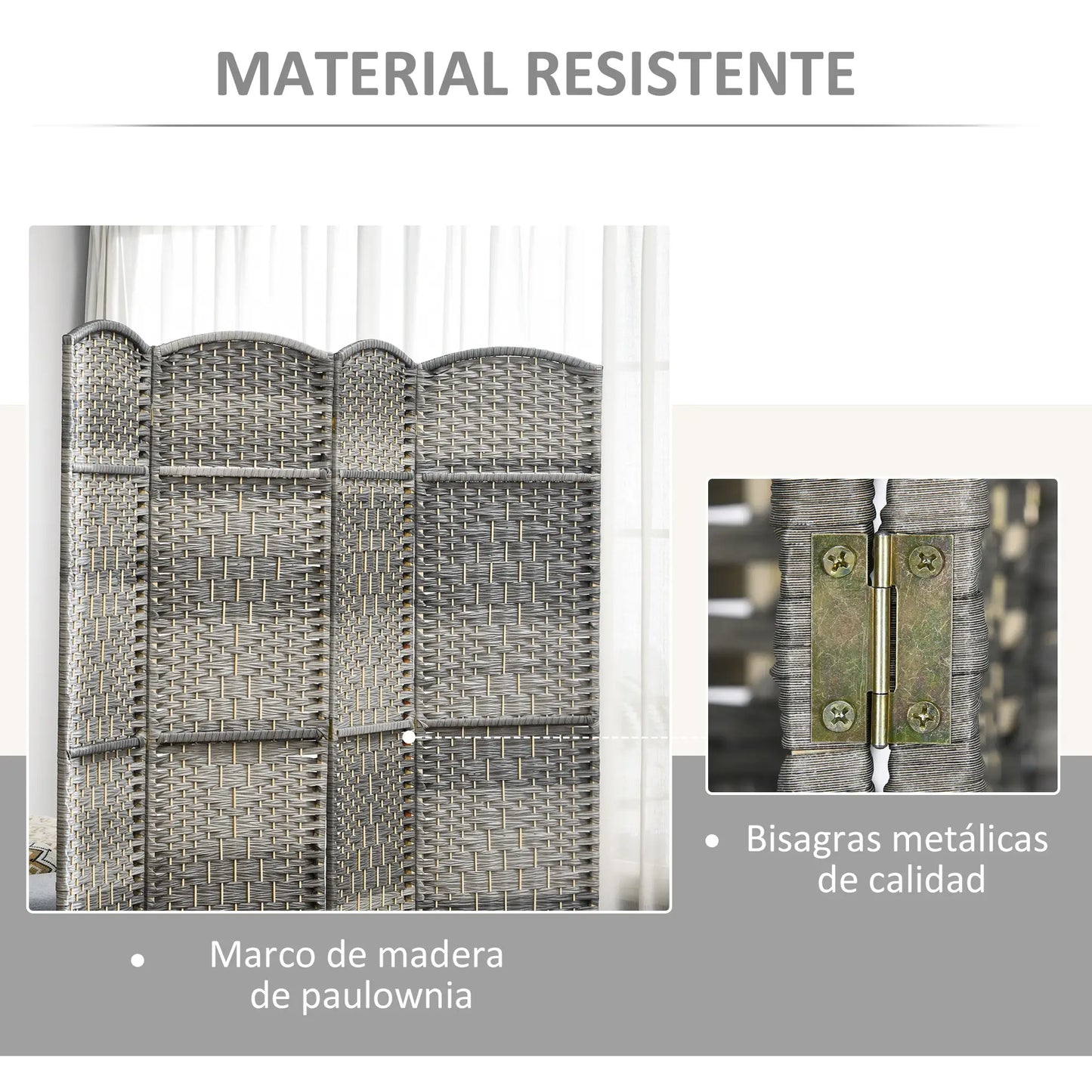 🚪 BIOMBO SEPARADOR DE AMBIENTES PLEGABLE 3 PANELES 135x180 CM – PRIVACIDAD Y ESTILO PARA TU HOGAR