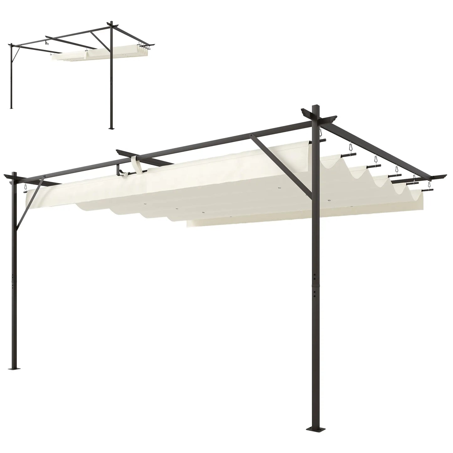 🌿 PÉRGOLA DE PARED “SOLARISSA” 4x3m – TECHO RETRÁCTIL Y PROTECCIÓN UV