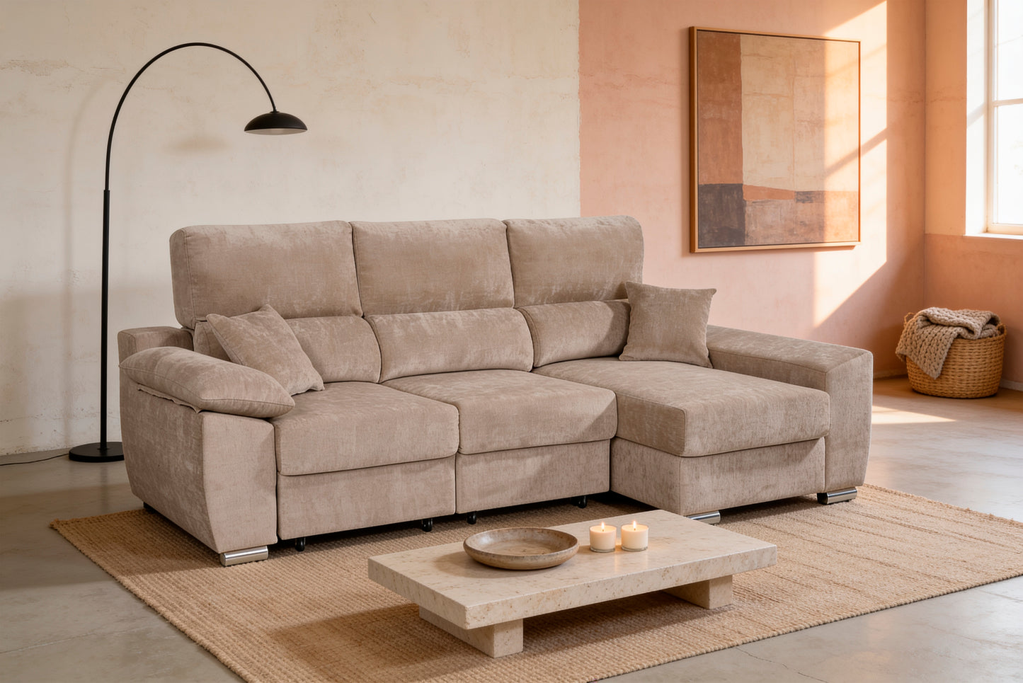 🛋️ CHAISE LONGUE CAMA PEDRO · EXTRAÍBLE · RECLINABLE · CON ARCÓN