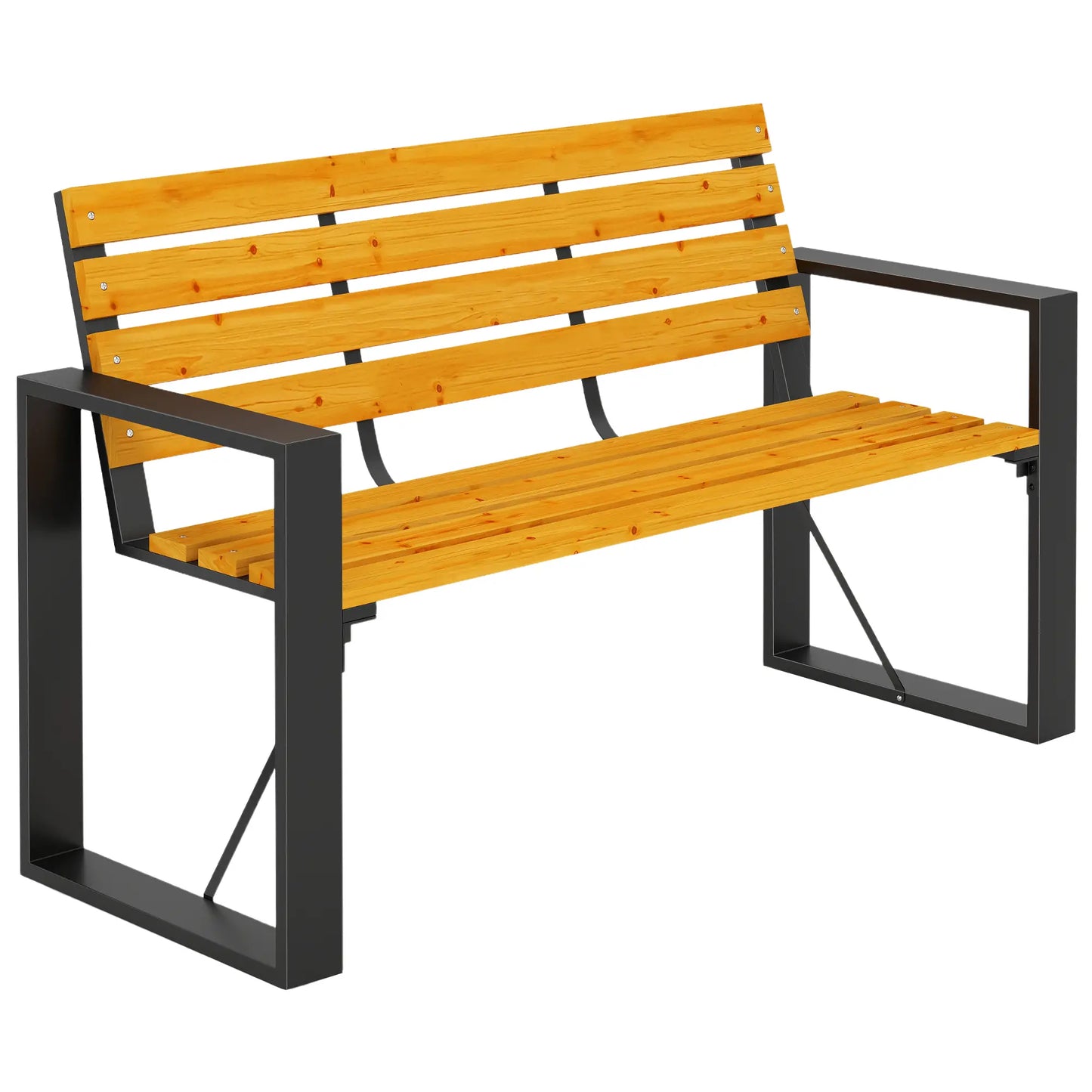 🌿 Banco de Jardín Modelo Timber Line 2 Plazas Madera Natural y Acero