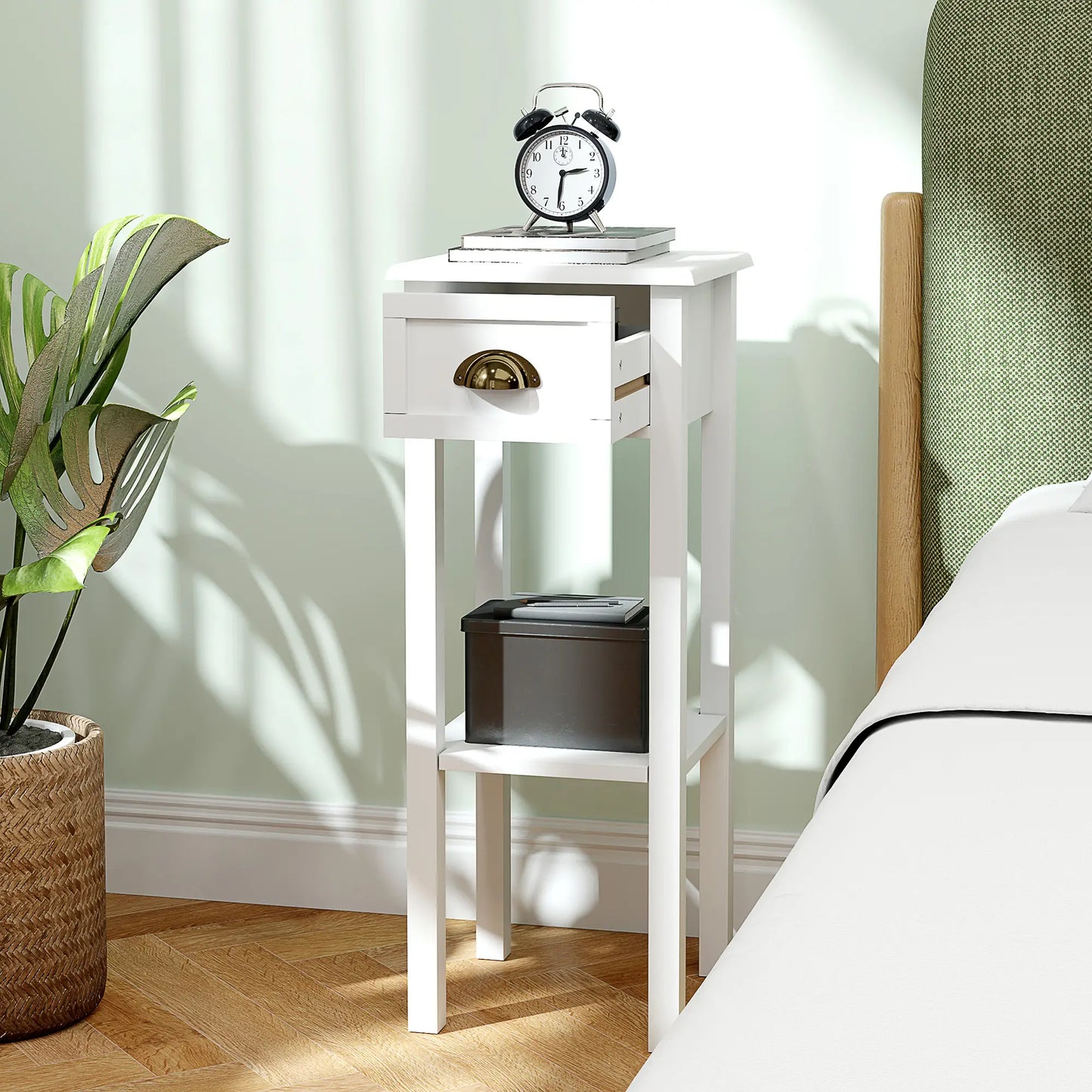 🤍 Pack 2 Mesas Auxiliares WHITE HOME – Con Cajón