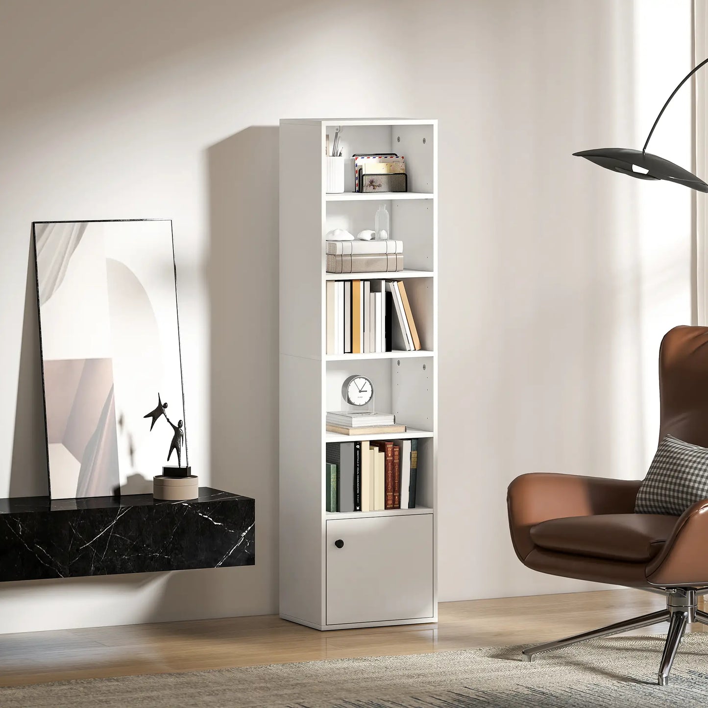📚 Librería VERTICAL PLUS – 5 Niveles con Puerta