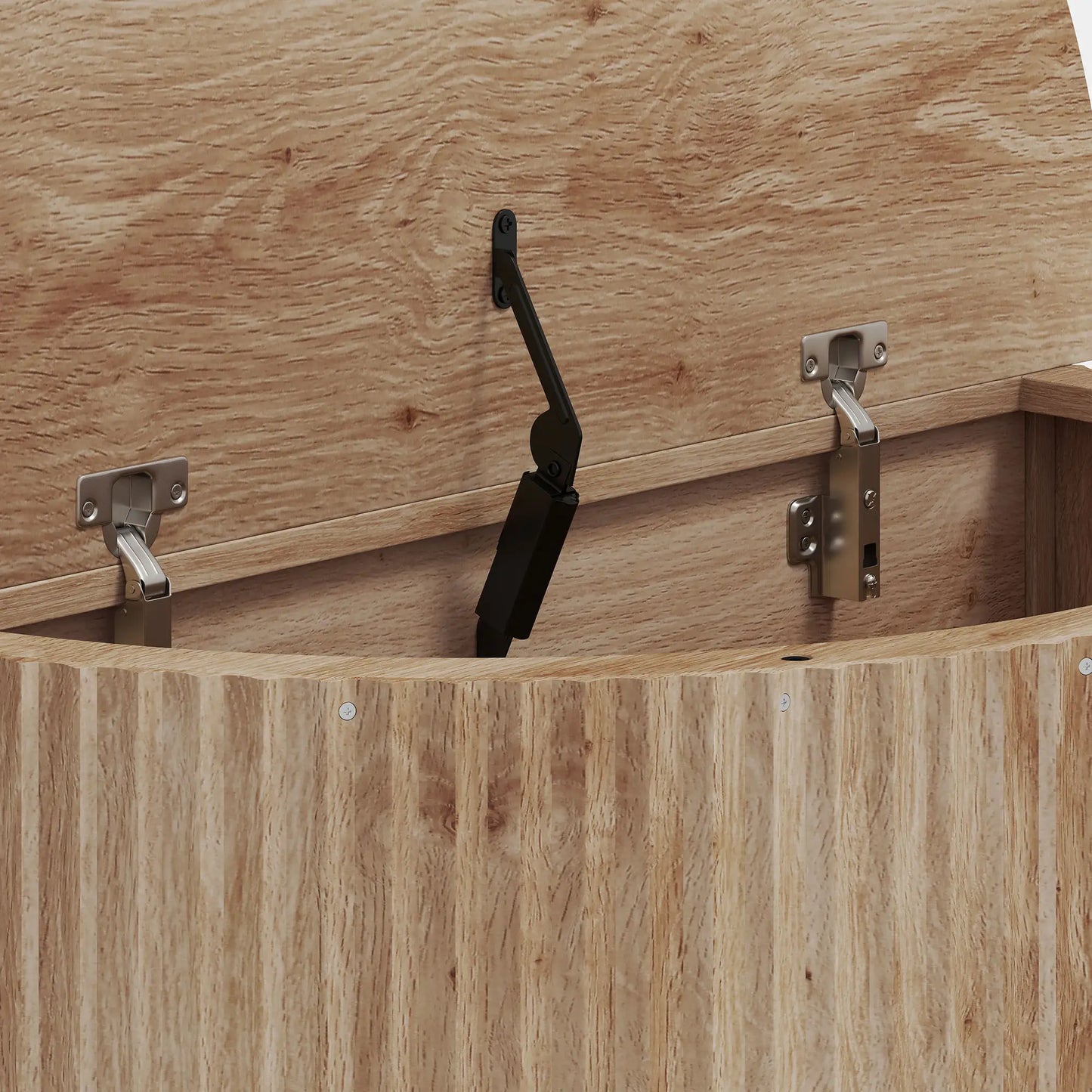 🪵 Mesa de Centro Elevable Redonda con Almacenamiento Oculto y Tablero Elevable 80 cm Madera Natural