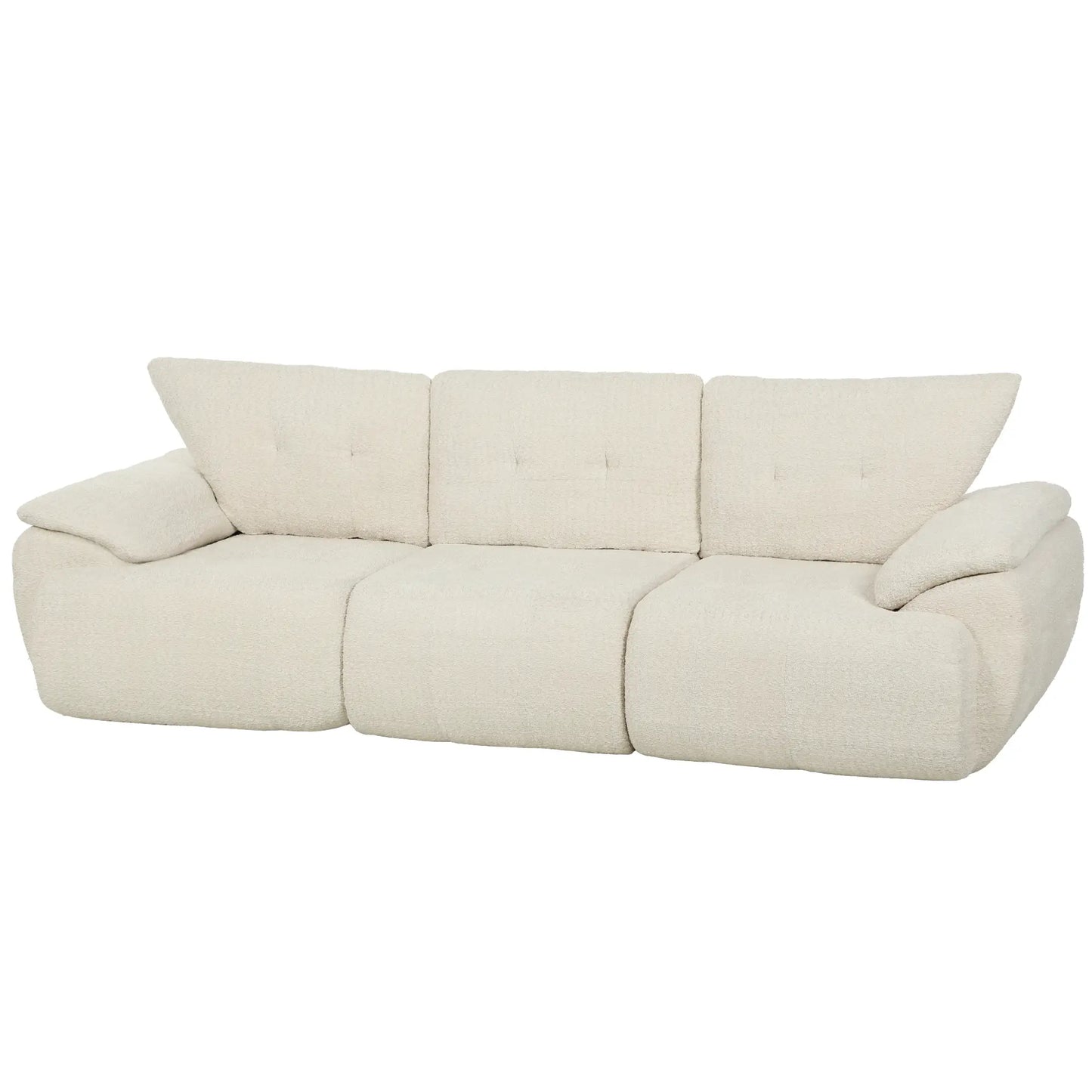 🛋️ Sofá Modular de 3 Plazas en Chenilla – Blanco Crema | JAM MUEBLES