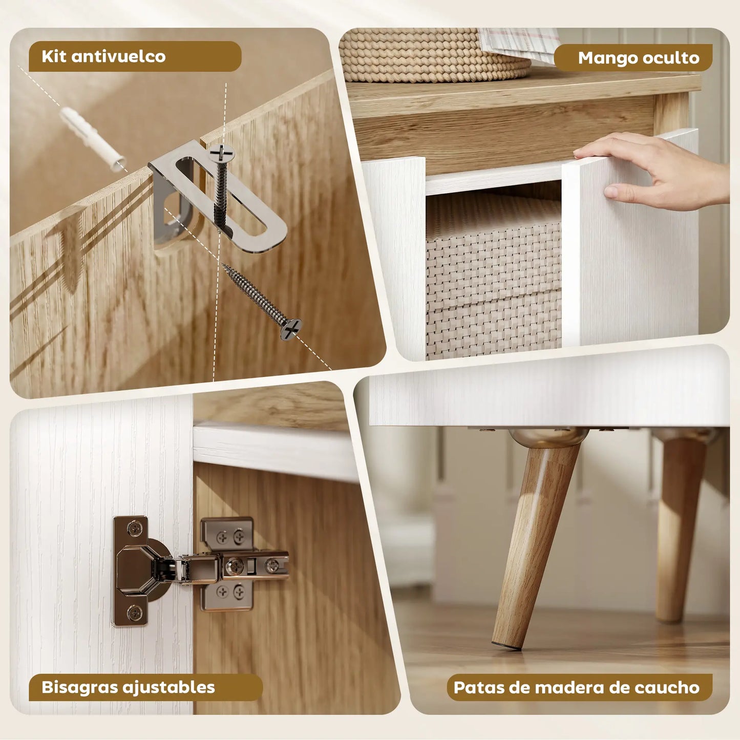 🪑 Aparador de Salón STORAGE SIDEBOARD – 3 Puertas 107 cm