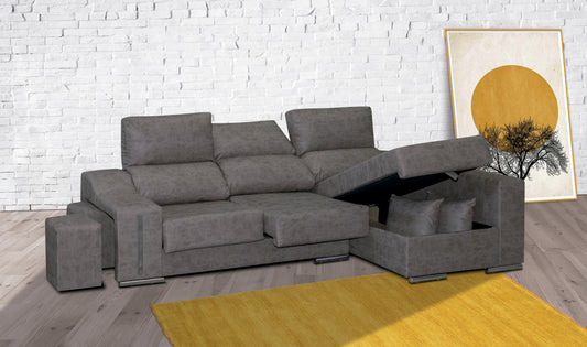 🛋️ CHAISE LONGUE “MODELO RIO” – ARCÓN, EXTRAÍBLE Y RECLINABLE CON TABURETES