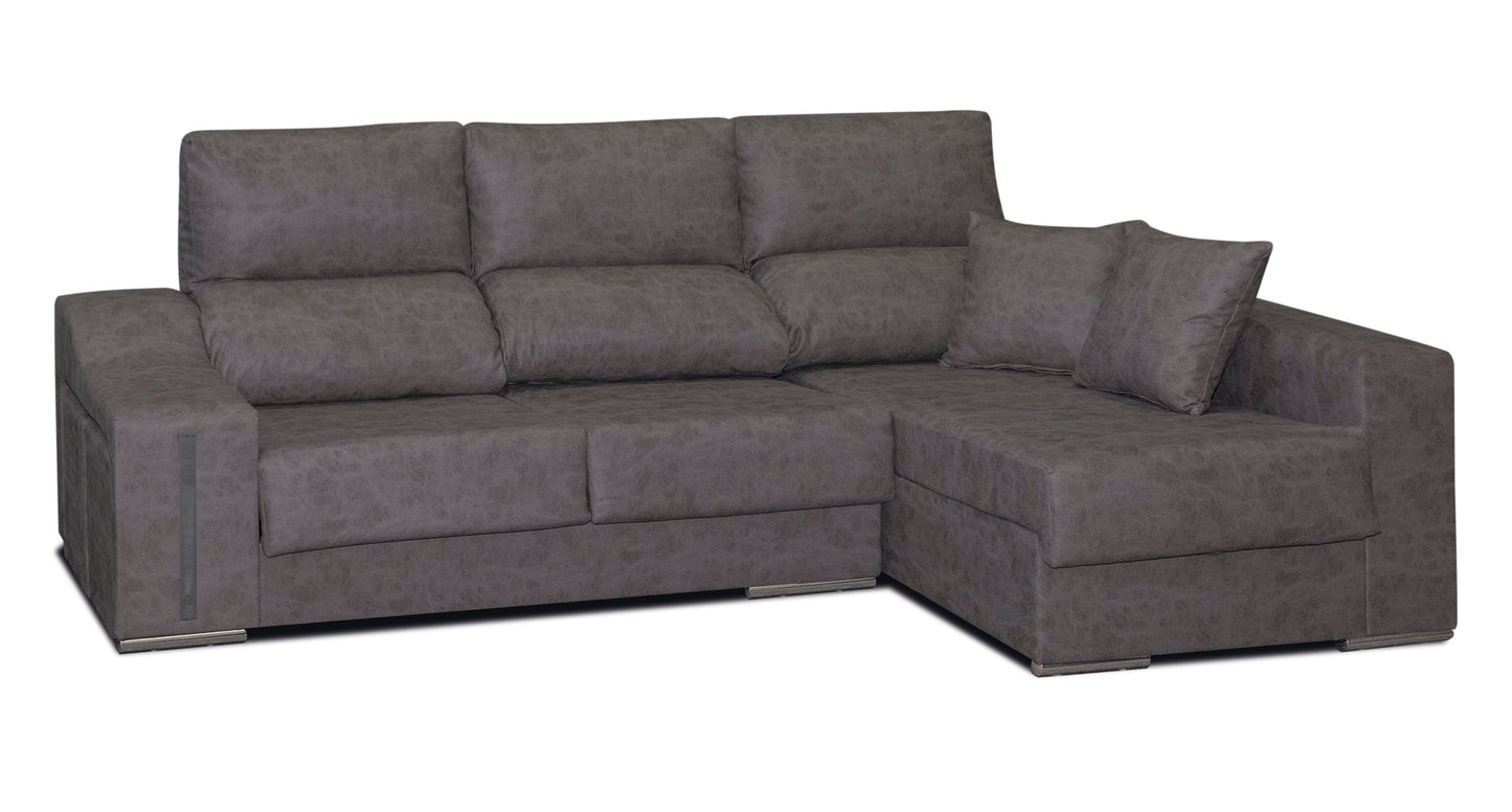 🛋️ CHAISE LONGUE “MODELO RIO” – ARCÓN, EXTRAÍBLE Y RECLINABLE CON TABURETES