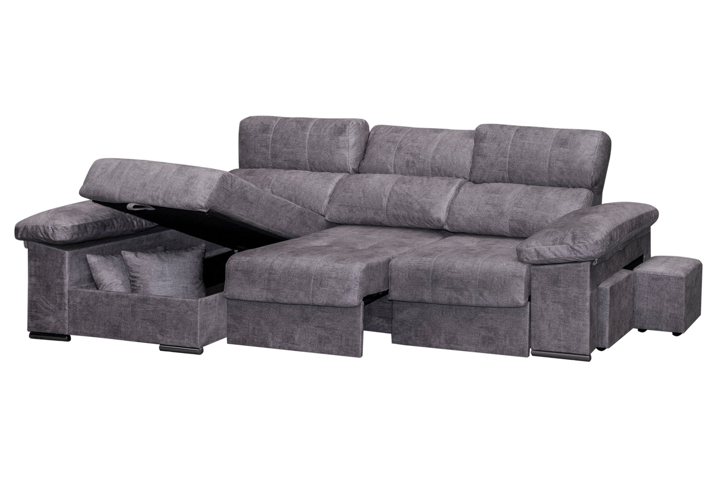 🛋️ CHAISE LONGUE CAMA “MODELO ROMA” – ARCÓN, EXTRAÍBLE XL Y RECLINABLE