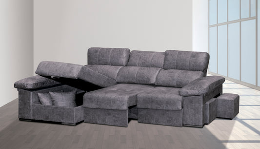 🛋️ CHAISE LONGUE CAMA “MODELO ROMA” – ARCÓN, EXTRAÍBLE XL Y RECLINABLE