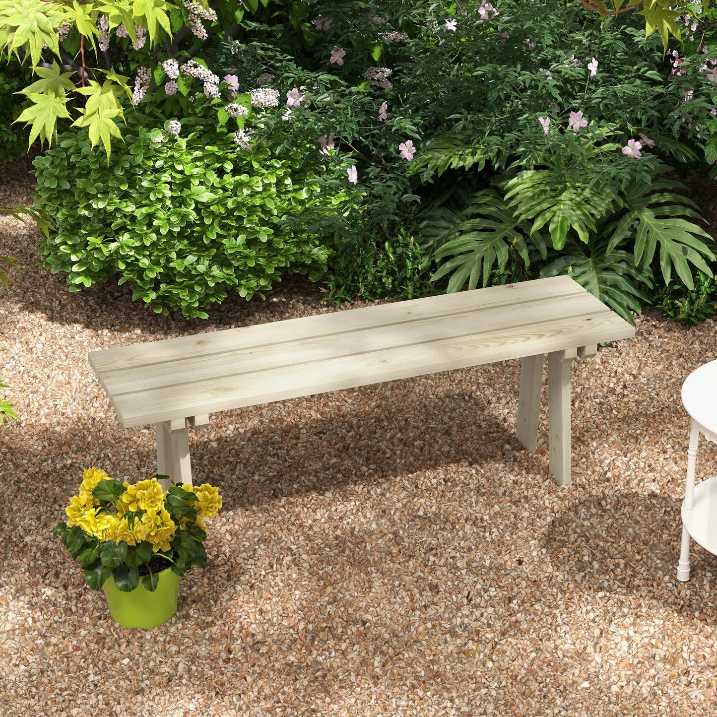 🌿 BANCO DE JARDÍN “MODELO NATURA BASIC” – 2 PLAZAS MADERA NATURAL 130 CM