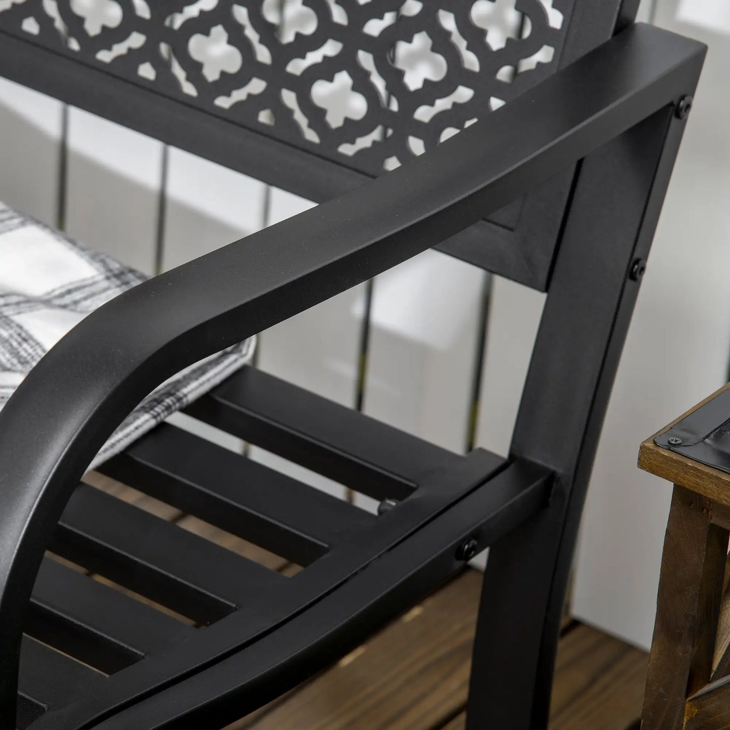🌿 Banco de Jardín Modelo Forge Elegance 2 Plazas Acero Negro Forja