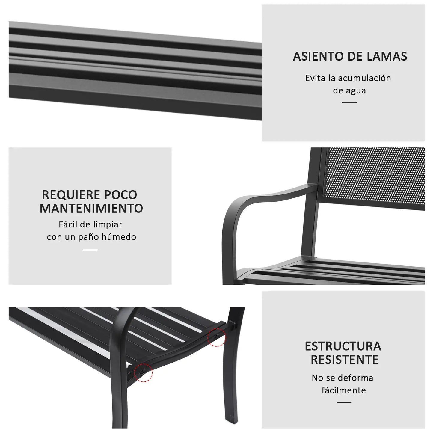 🌿 Banco de Jardín CLASSIC MESH 2 Plazas