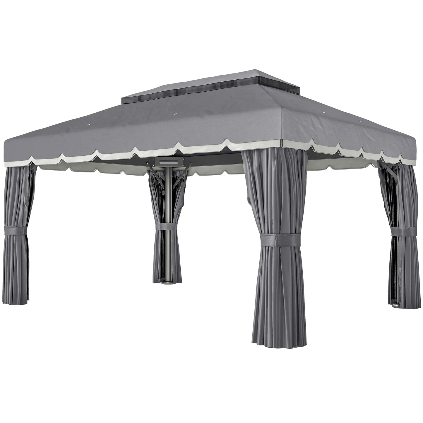 🌿 CENADOR DE JARDÍN “BRISALUX” 4x3m – DOBLE TECHO, CORTINAS Y MOSQUITERA