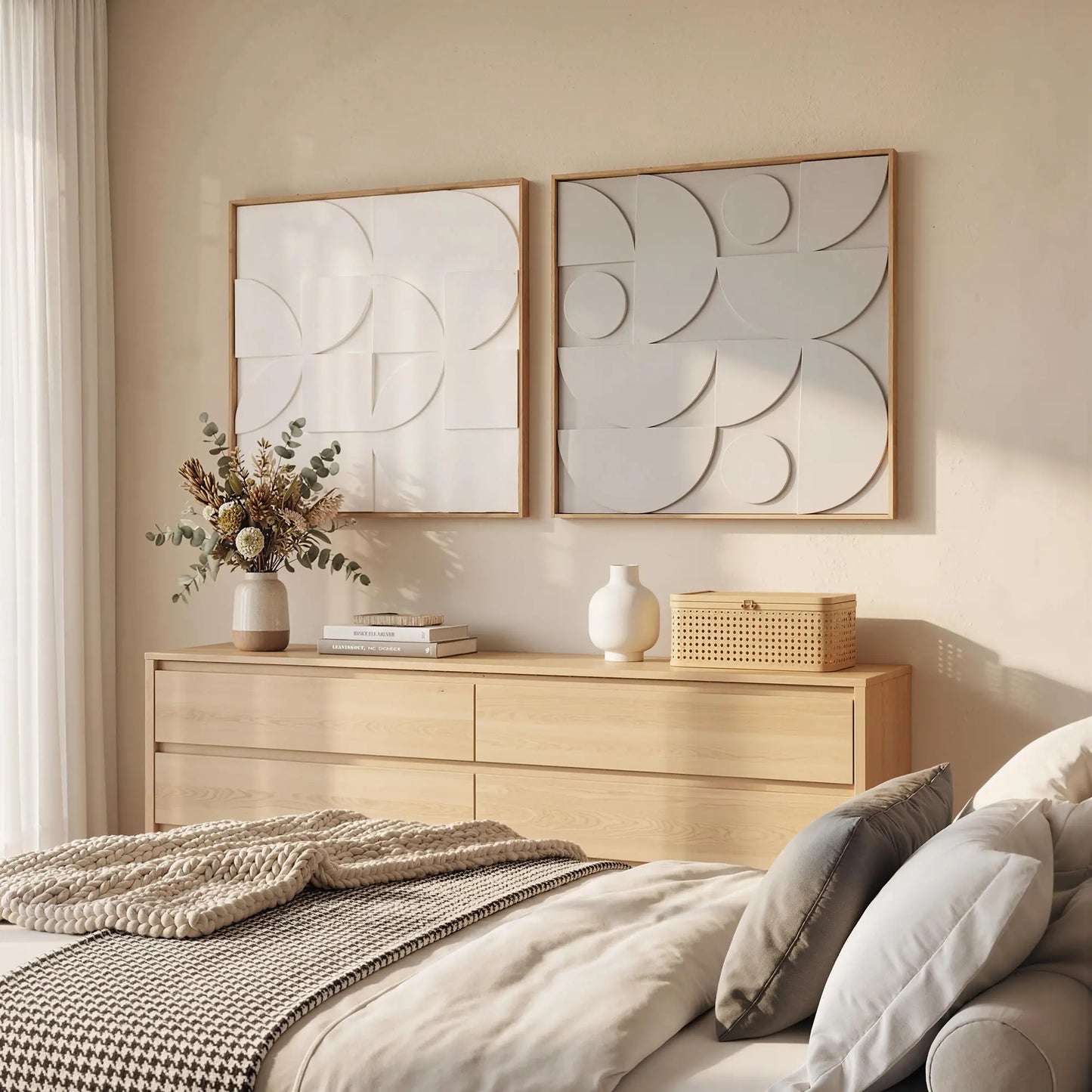 🖼️ CUADROS DECORATIVOS 3D DE PARED – SET DE 2 CUADROS MODERNOS 80 × 80 CM PARA SALÓN, DORMITORIO Y RECIBIDOR