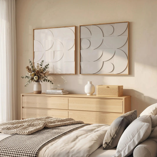 🖼️ CUADROS DECORATIVOS 3D DE PARED – SET DE 2 CUADROS MODERNOS 80 × 80 CM PARA SALÓN, DORMITORIO Y RECIBIDOR