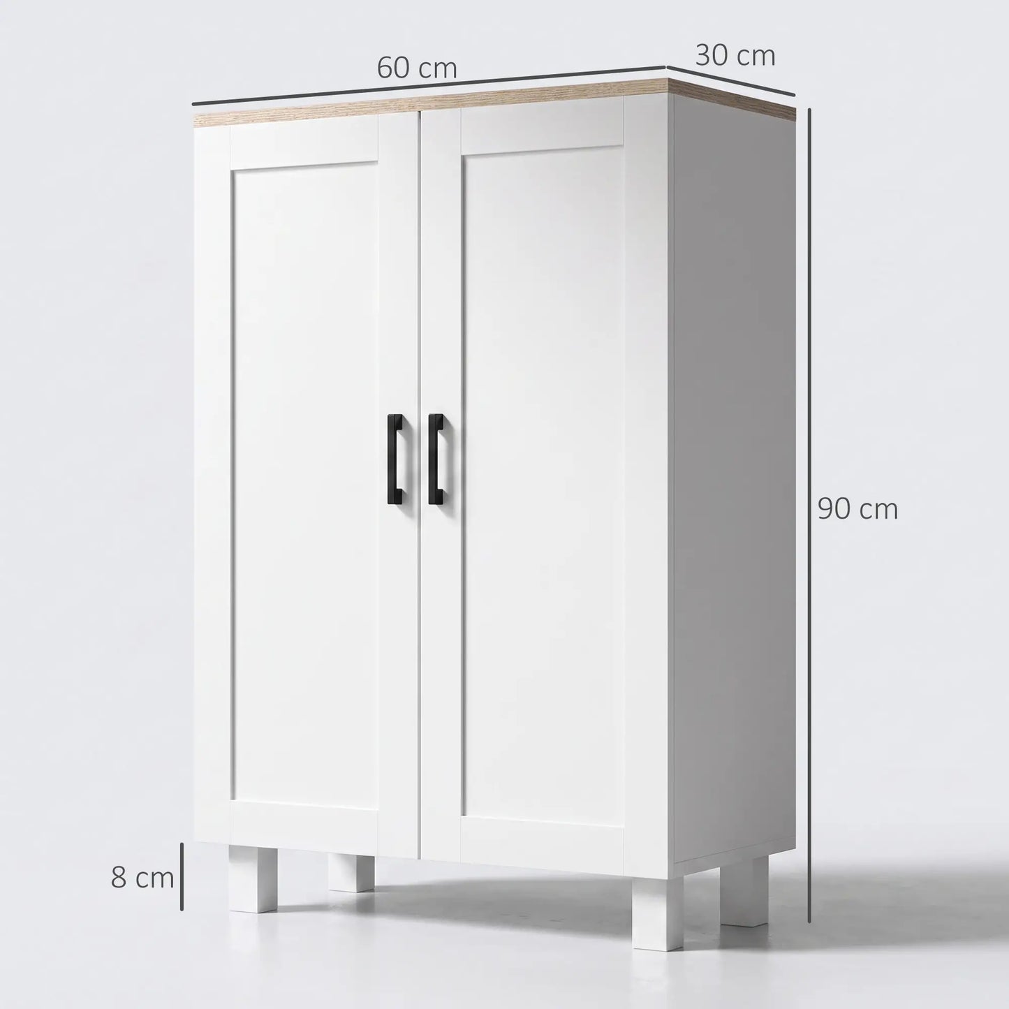 🗄️ MUEBLE AUXILIAR MODERNO 60 CM CON 2 PUERTAS Y ESTANTE AJUSTABLE – BLANCO O NEGRO