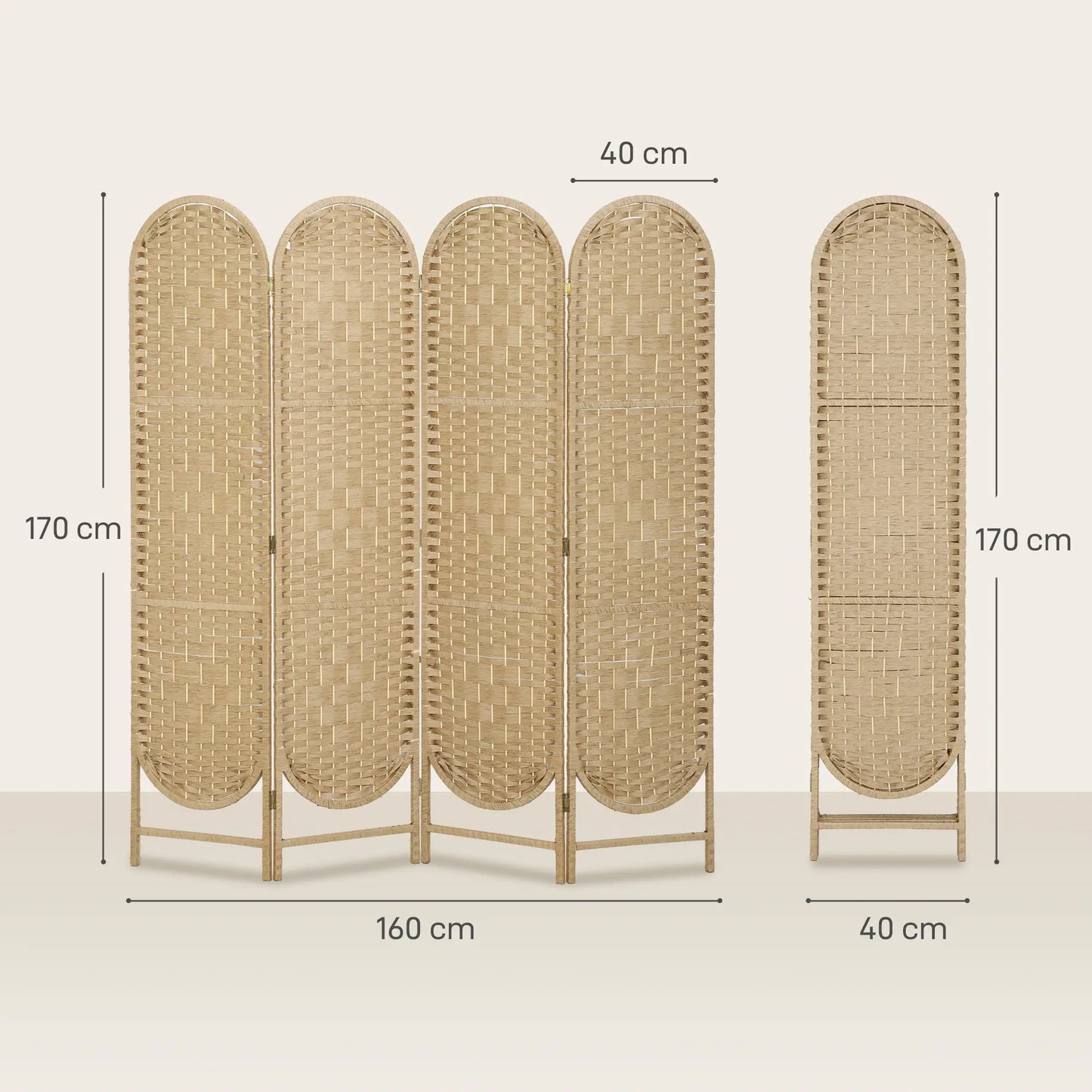 🚪 BIOMBO SEPARADOR DE AMBIENTES 4 PANELES 160x170 CM – DISEÑO BOHEMIO, ELEGANCIA Y PRIVACIDAD