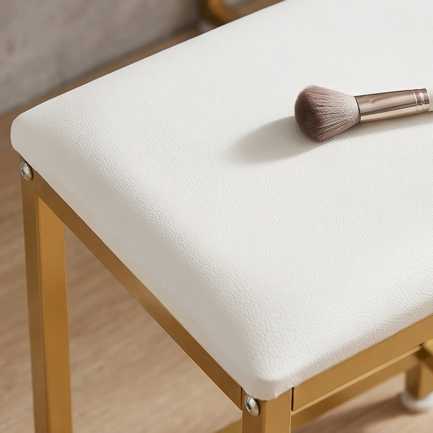 💄 TOCADOR DE MAQUILLAJE BLANCO CON ESPEJO LED, TABURETE Y 5 CAJONES