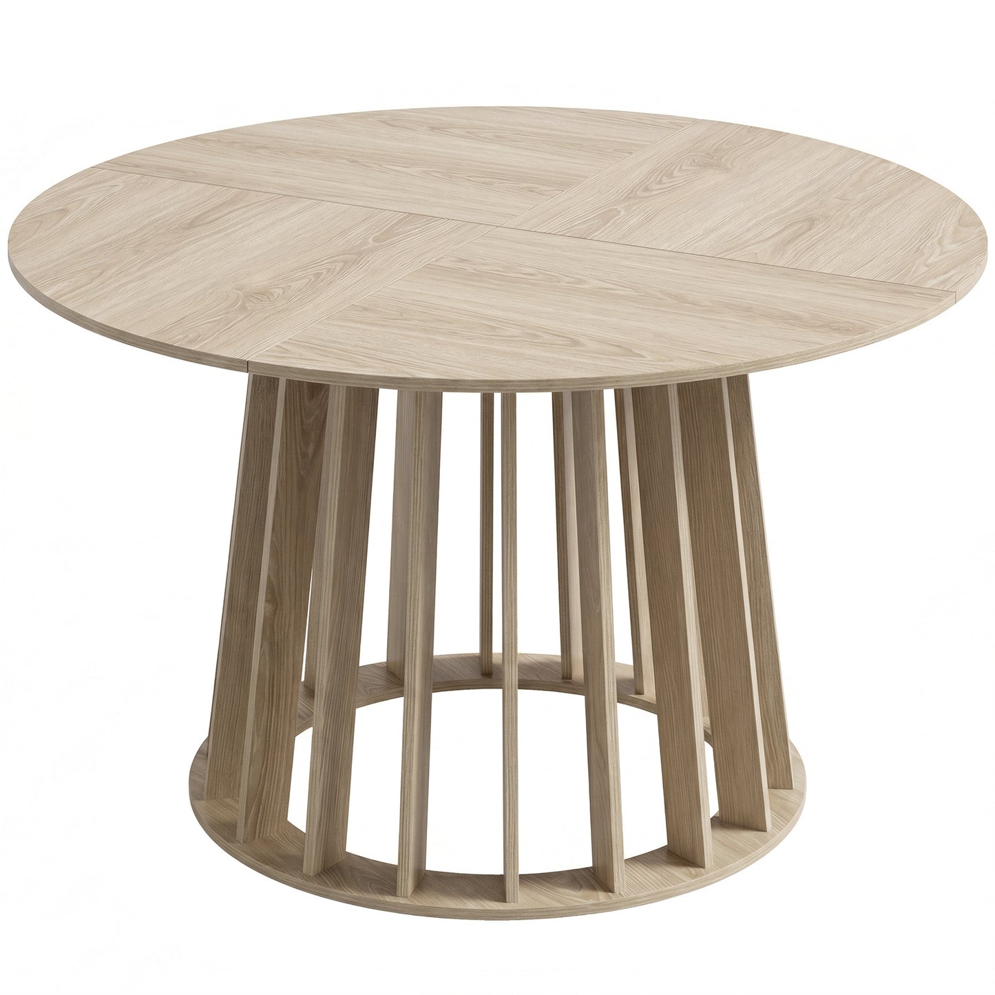 🍽️ Mesa de Comedor Redonda Ø120 cm para 4-6 Personas – Base de Listones – Madera Natural | JAM MUEBLES