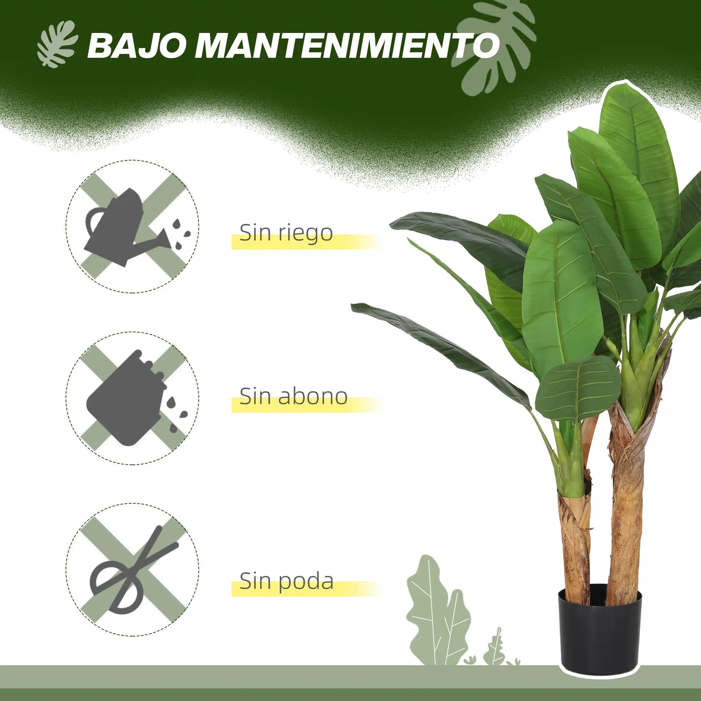 🌿 PLANTA ARTIFICIAL BANANERA 120 CM – REALISMO TROPICAL PARA TU HOGAR