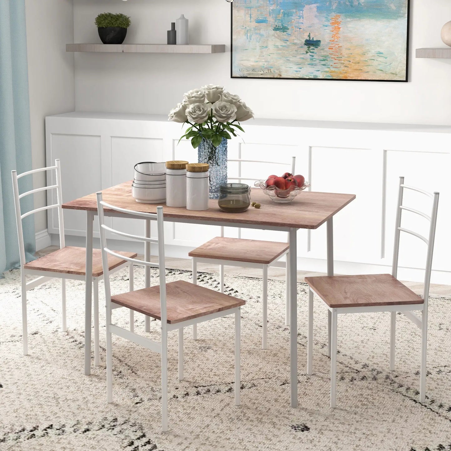 🍽️ Conjunto de Comedor NORDIC PLUS 110 cm – Mesa + 4 Sillas