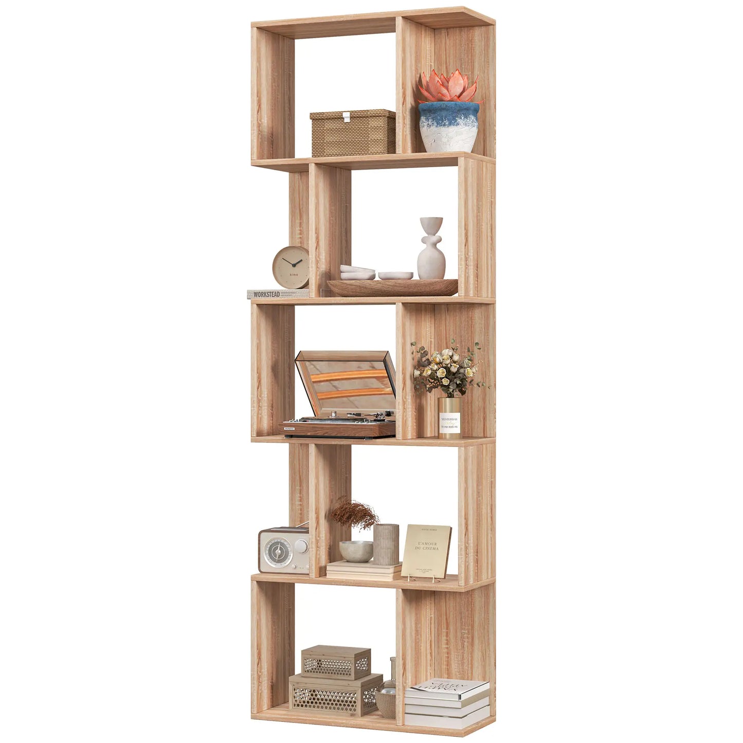 📚 Librería Diseño ONDA – Estantería en Forma de S 5 Niveles