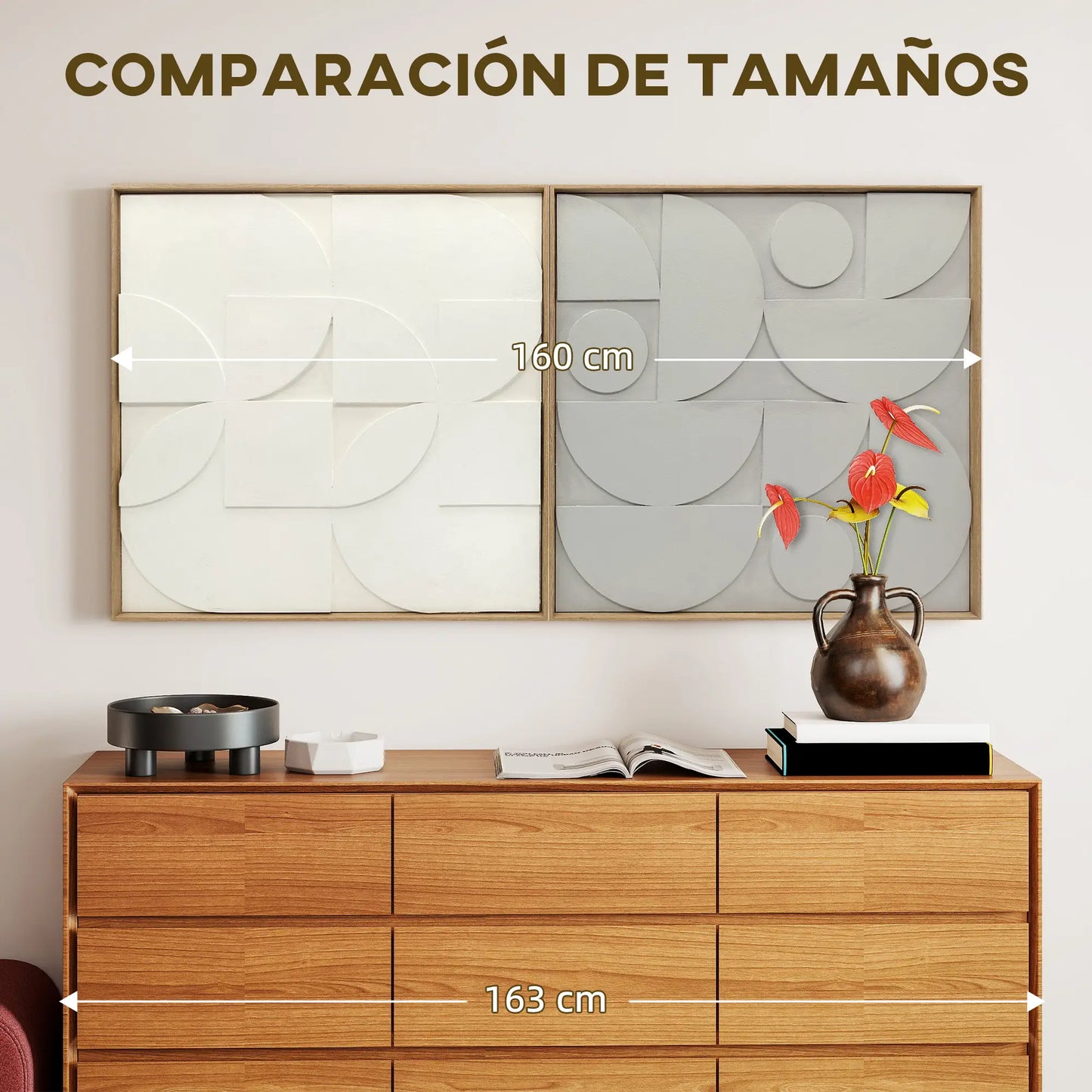 🖼️ CUADROS DECORATIVOS 3D DE PARED – SET DE 2 CUADROS MODERNOS 80 × 80 CM PARA SALÓN, DORMITORIO Y RECIBIDOR