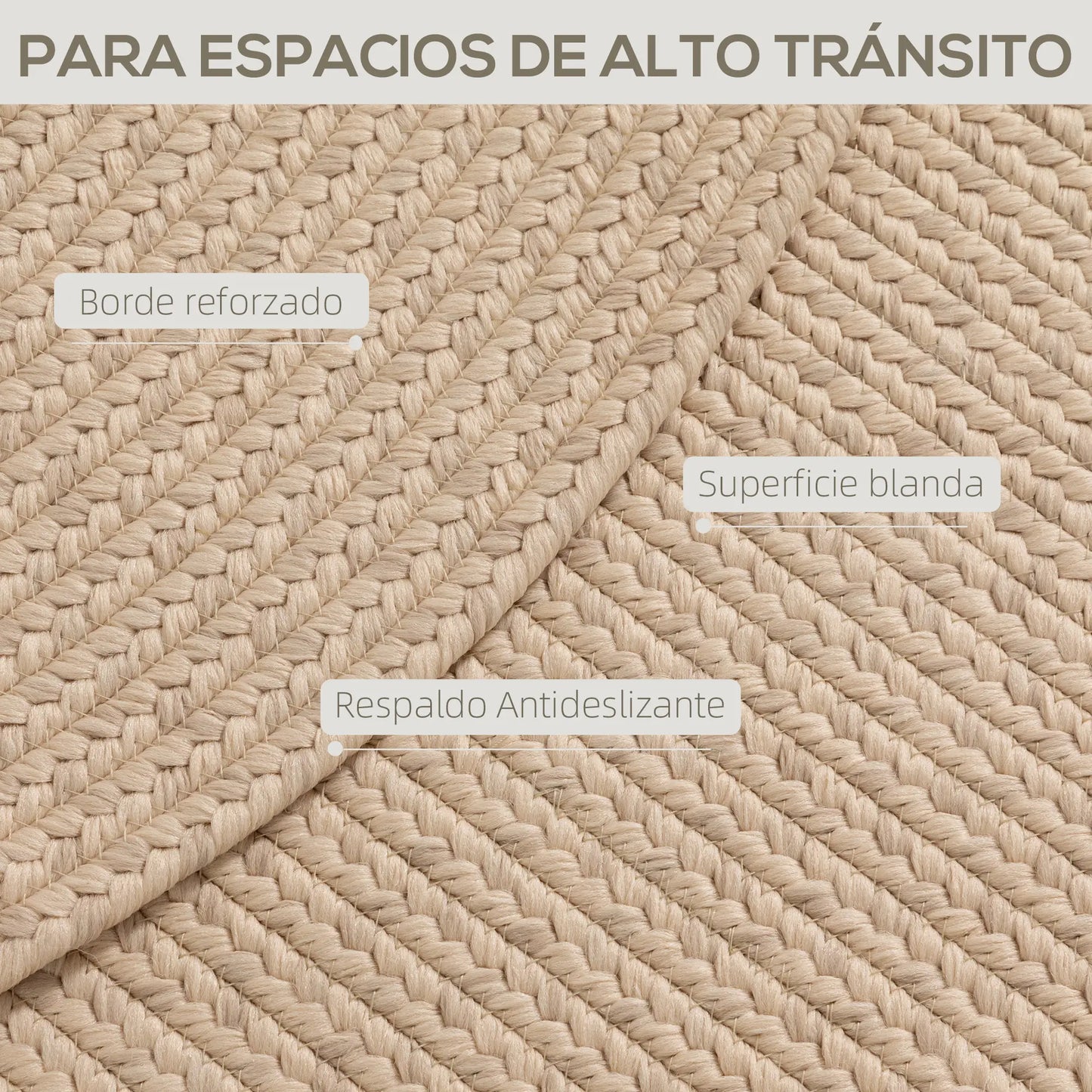 🏡 ALFOMBRA OVALADA LAVABLE 170 × 120 CM – ESTILO RÚSTICO, SUAVIDAD Y FÁCIL MANTENIMIENTO