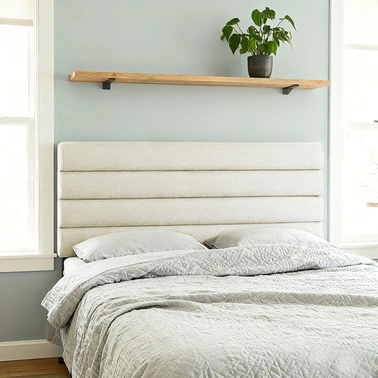 CABECERO DE CAMA LINO BEIGE AJUSTABLE 140 CM image 0