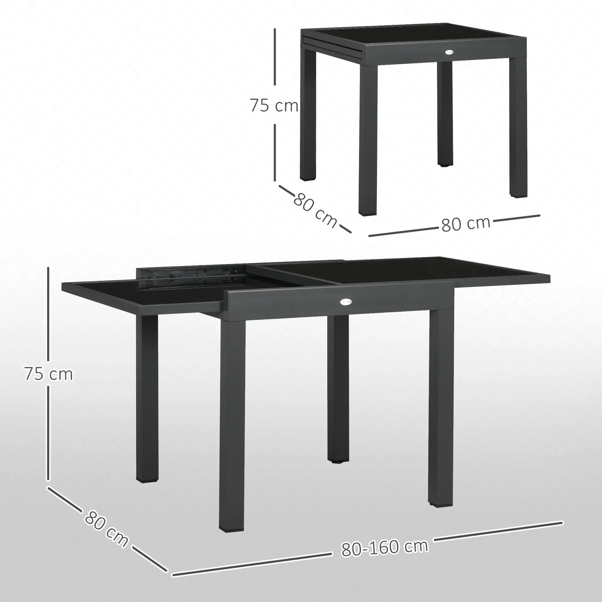 MESA DE JARDÍN EXTENSIBLE ALUMINIO NEGRO MODELO BAHÍA image 2