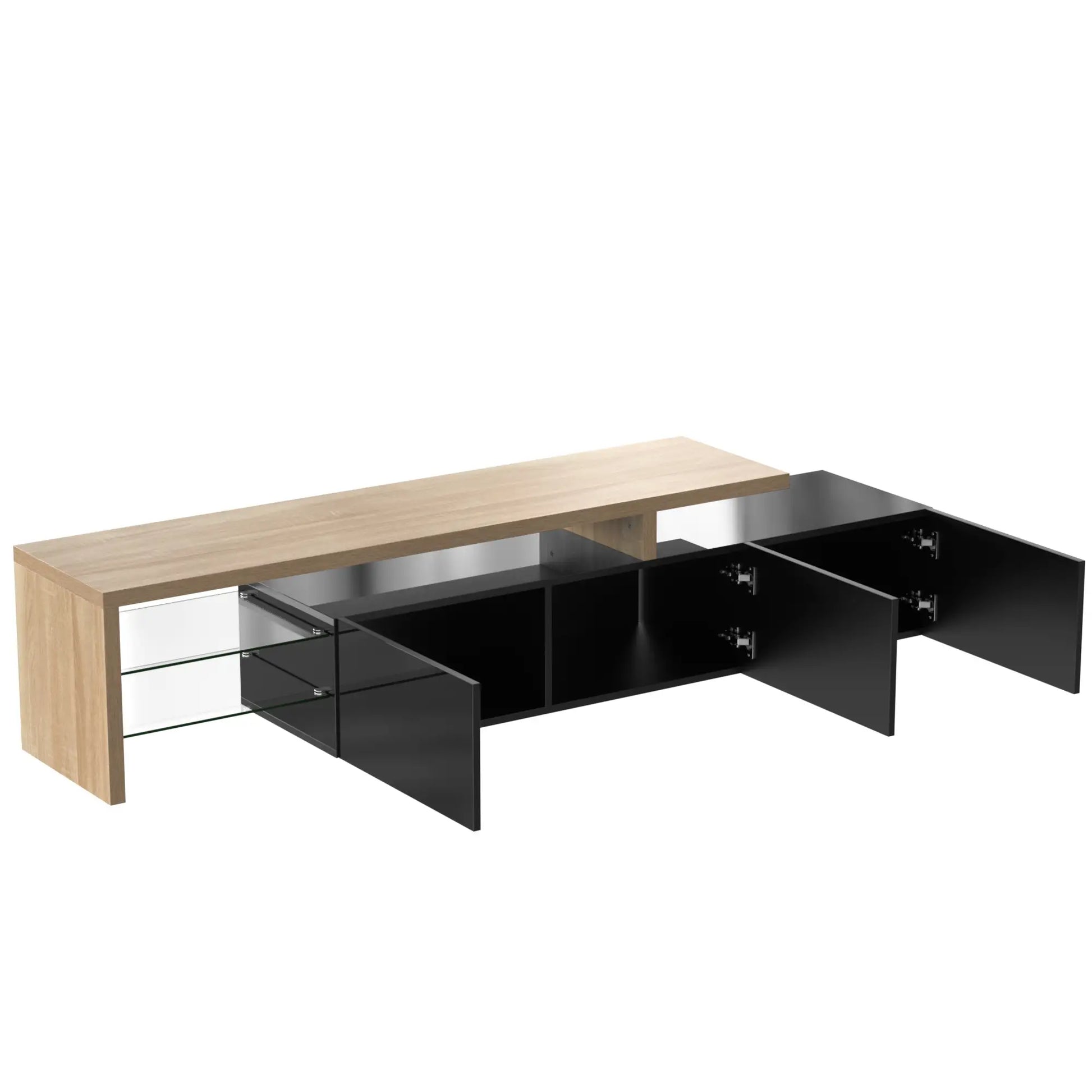 MUEBLE TV “LUX BLACK WOOD LED” 197,5 CM image 6