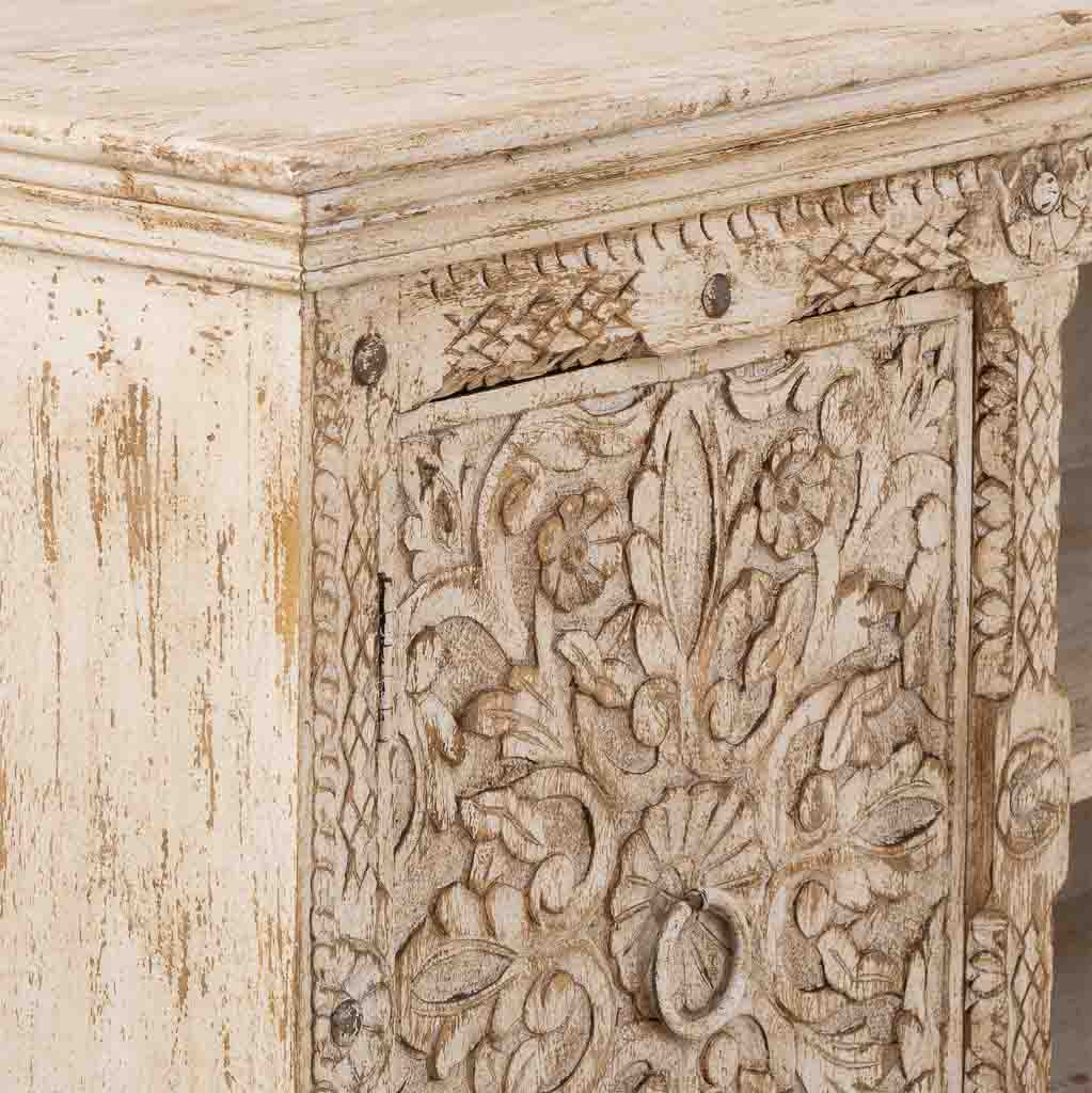 APARADOR DALIAN BLANCO ENVEJECIDO 2 PUERTAS Y HUECO CENTRAL image 4